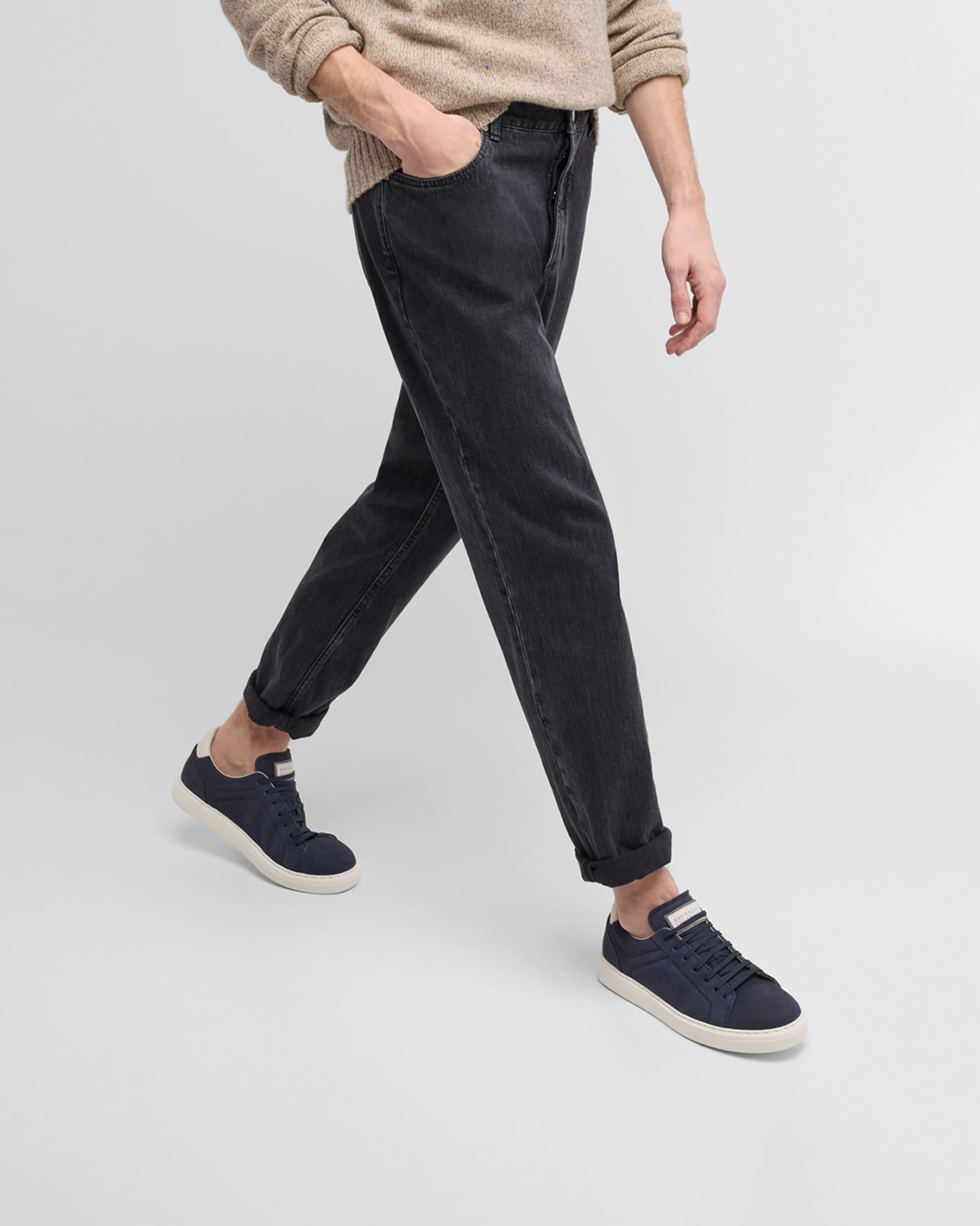 Mens Nubuck Calfskin Low-Top Sneakers Product Image