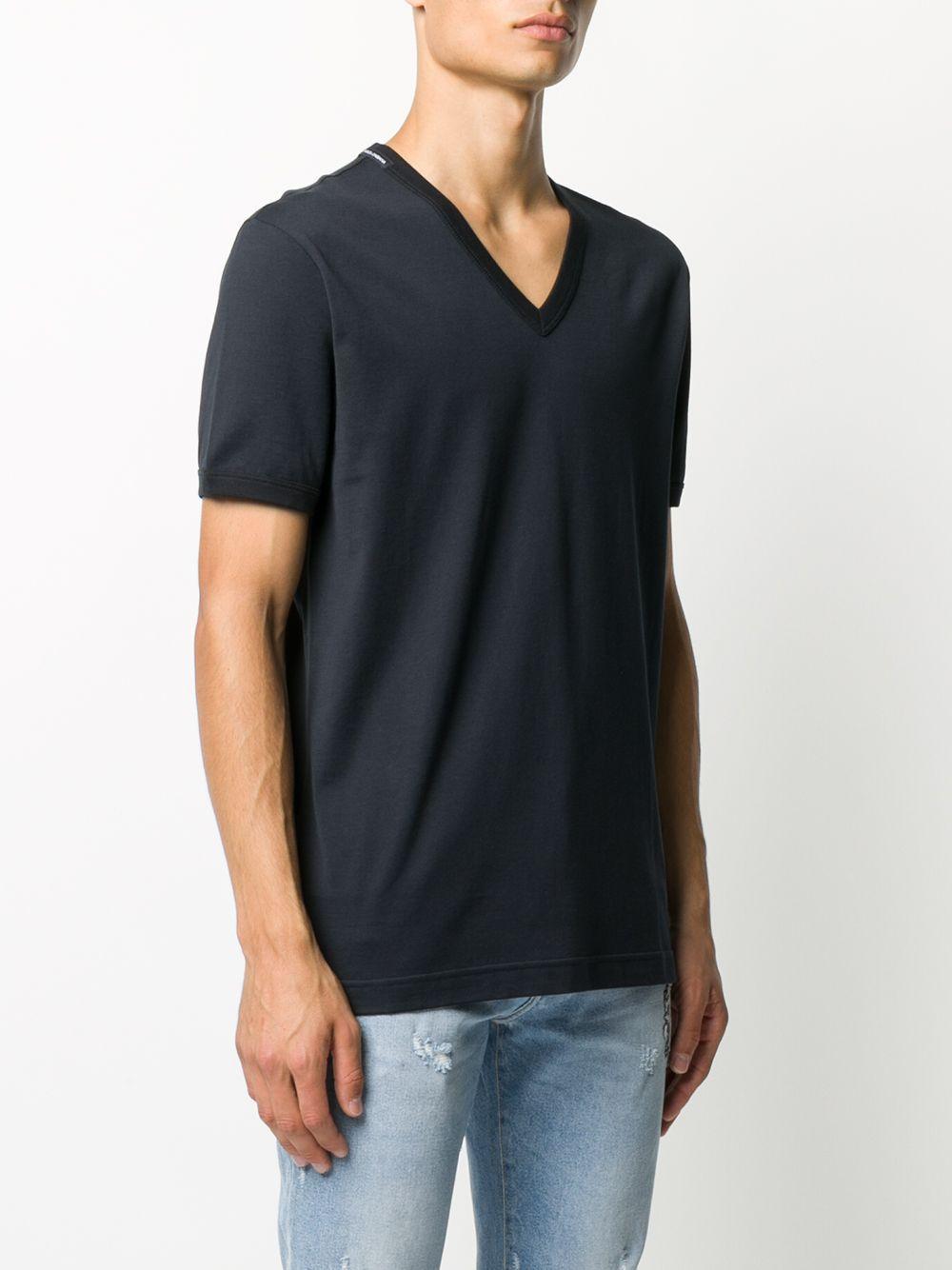 logo label V-neck T-shirt Product Image