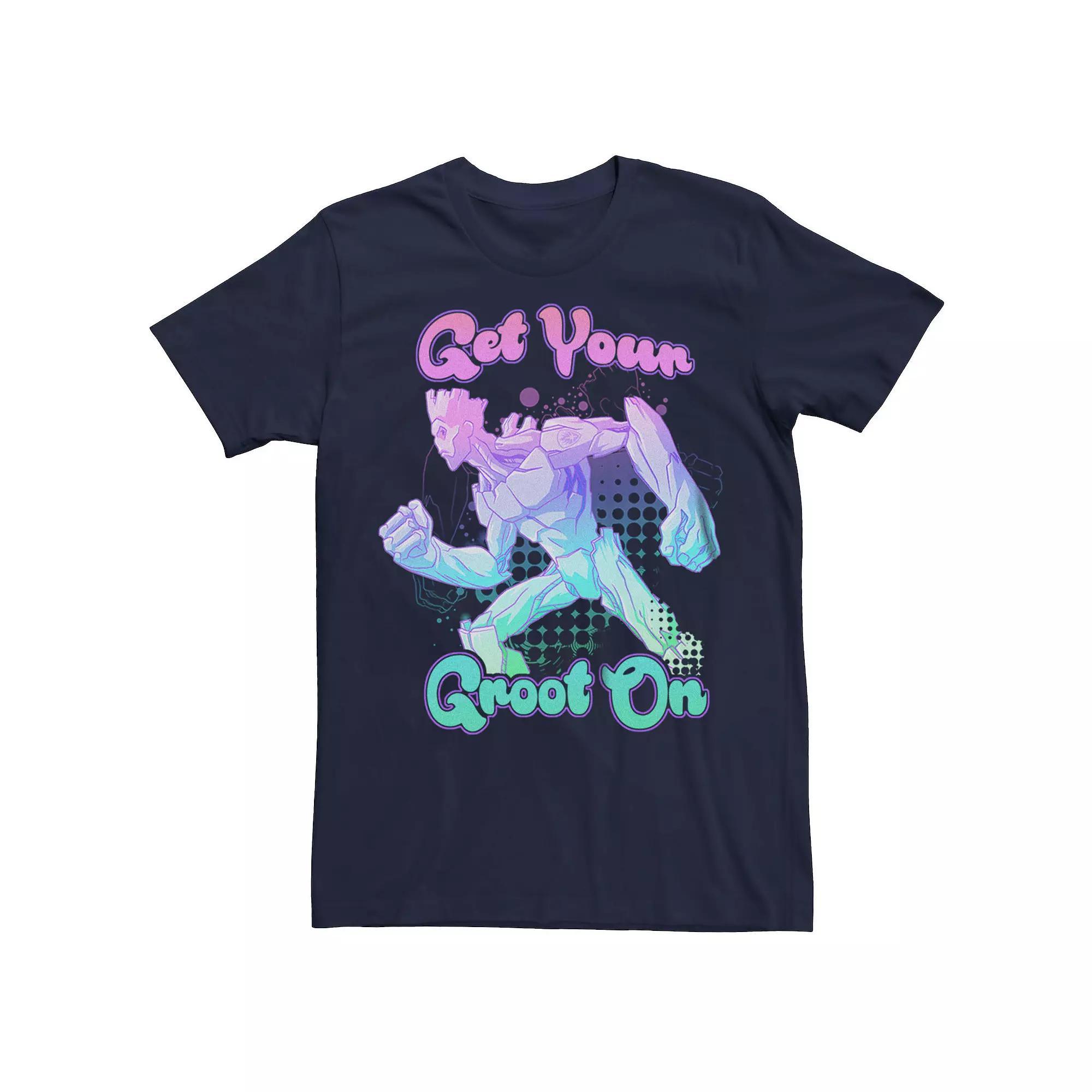 Men's Marvel Guardians Of The Galaxy Get Your Groot On Graphic Tee, Size: Large, Blue Product Image