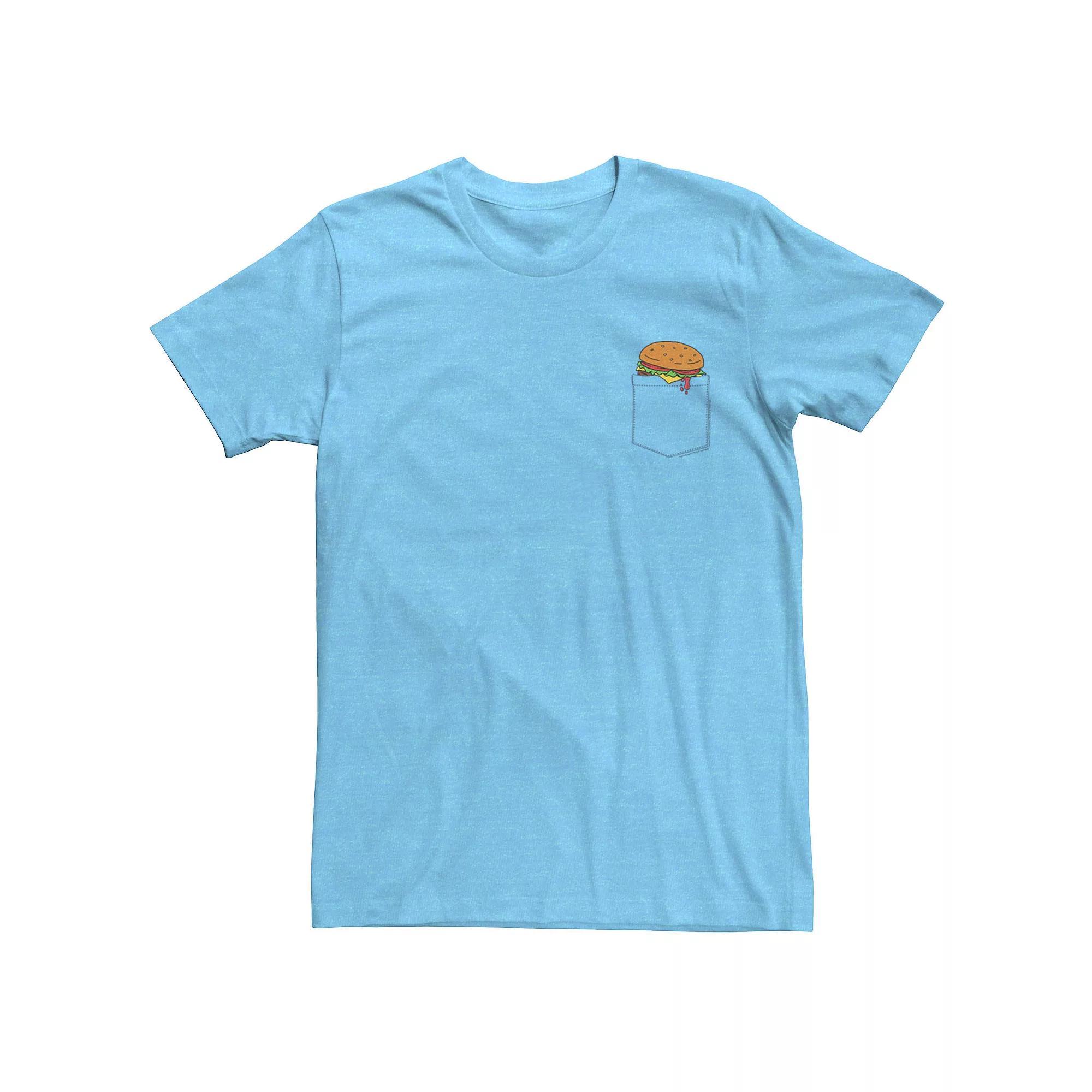 Men's Bobs Burgers Pocket Burger Tee, Size: XL, Light Blue Grey Product Image