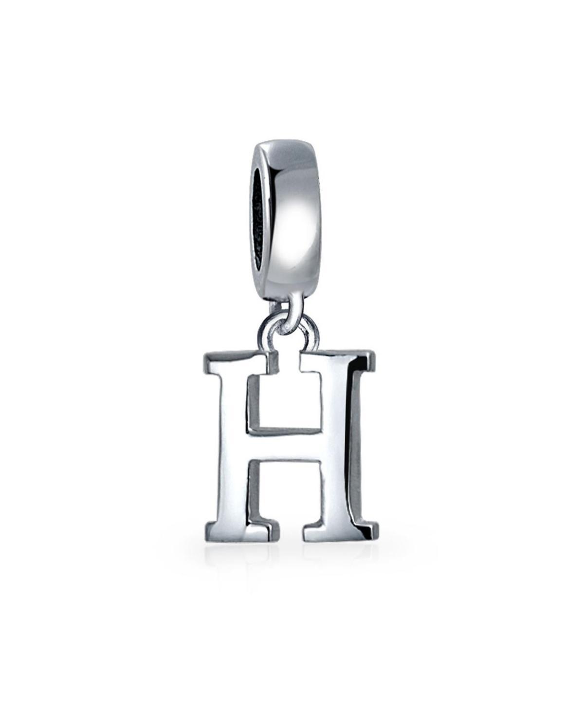 Bling Jewelry Dangle Block Letter A-z Alphabet Initial Charm Bead For Women Solid .925 Sterling Silver Fits European Bracelet Product Image