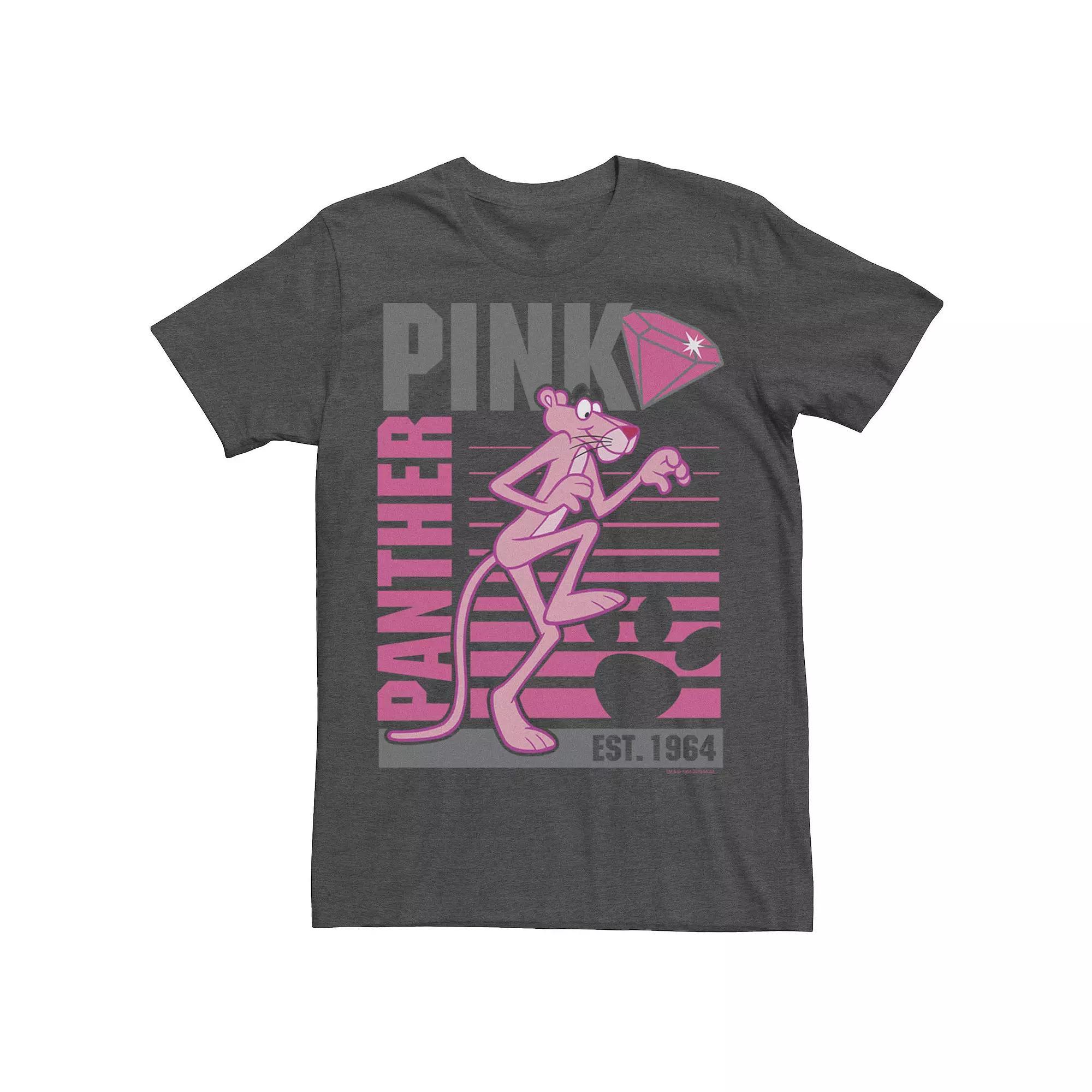 Men's Pink Panther Lined Portrait Tee, Size: 3XL, Char Product Image