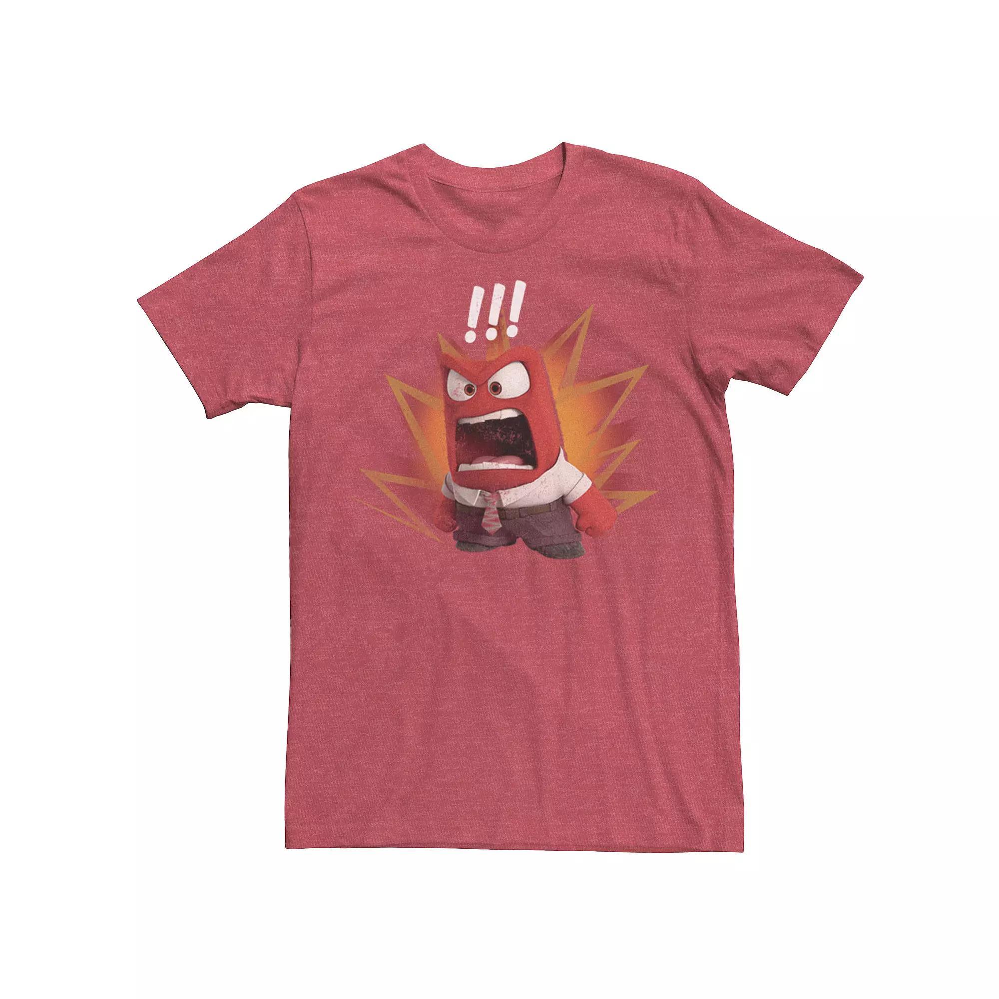 Disney / Pixar's Inside Out Anger Men's Symbols Tee, Size: XXL, Red Grey Product Image