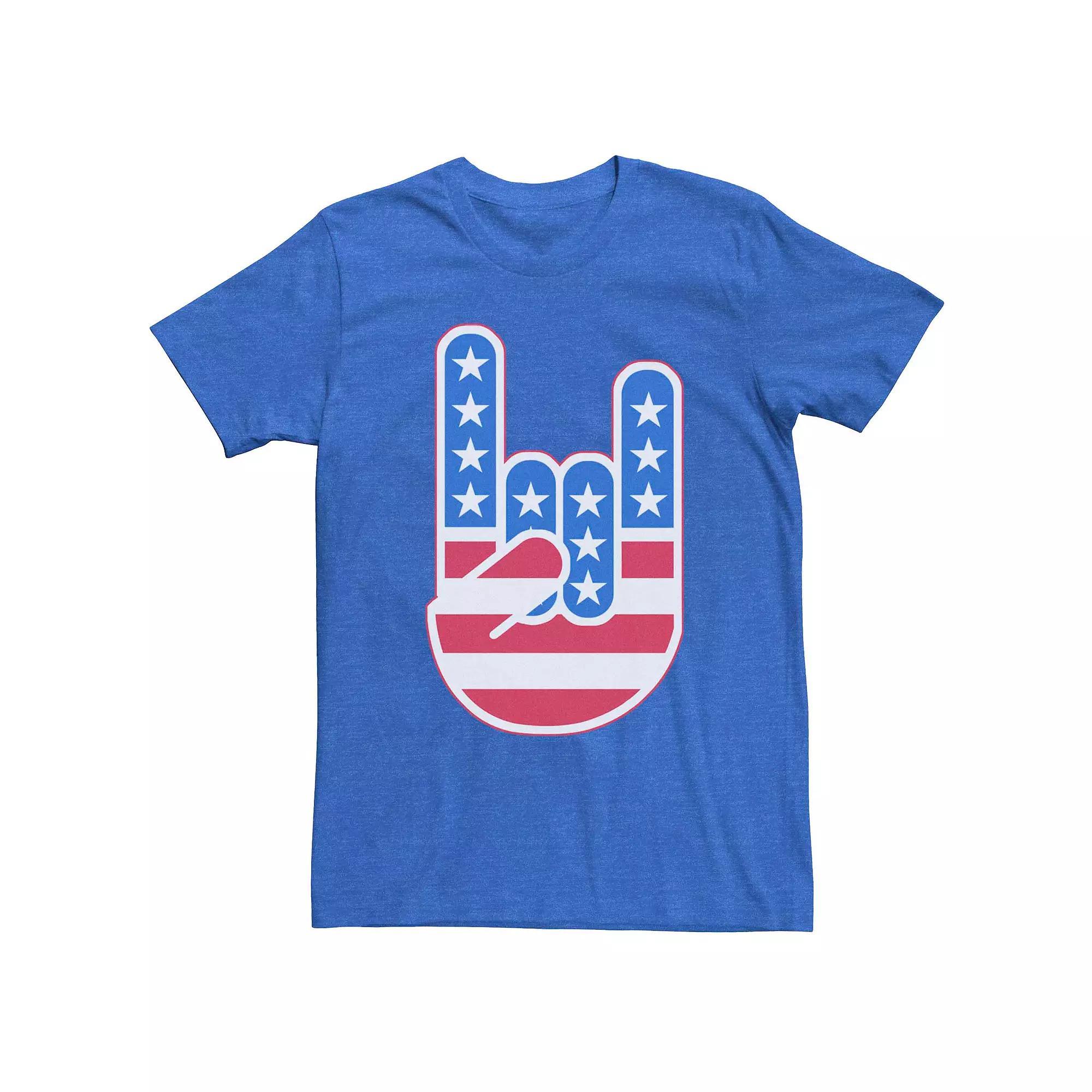 Mens USA Rocker Graphic Tee Royal Grey Product Image
