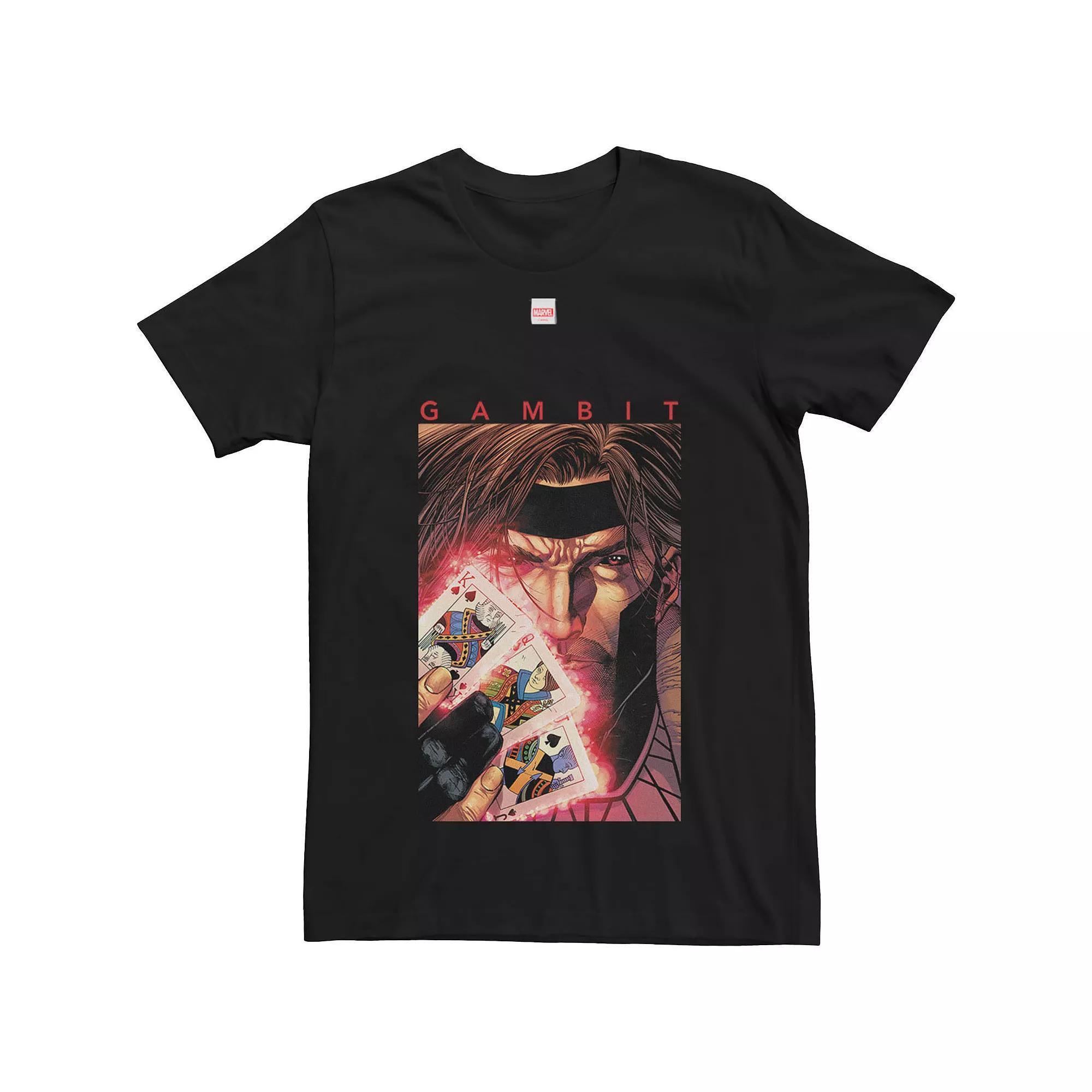 Big & Tall Marvel X-Men Gambit Glowing Cards Tee, Men's, Size: 4XL, Black Product Image