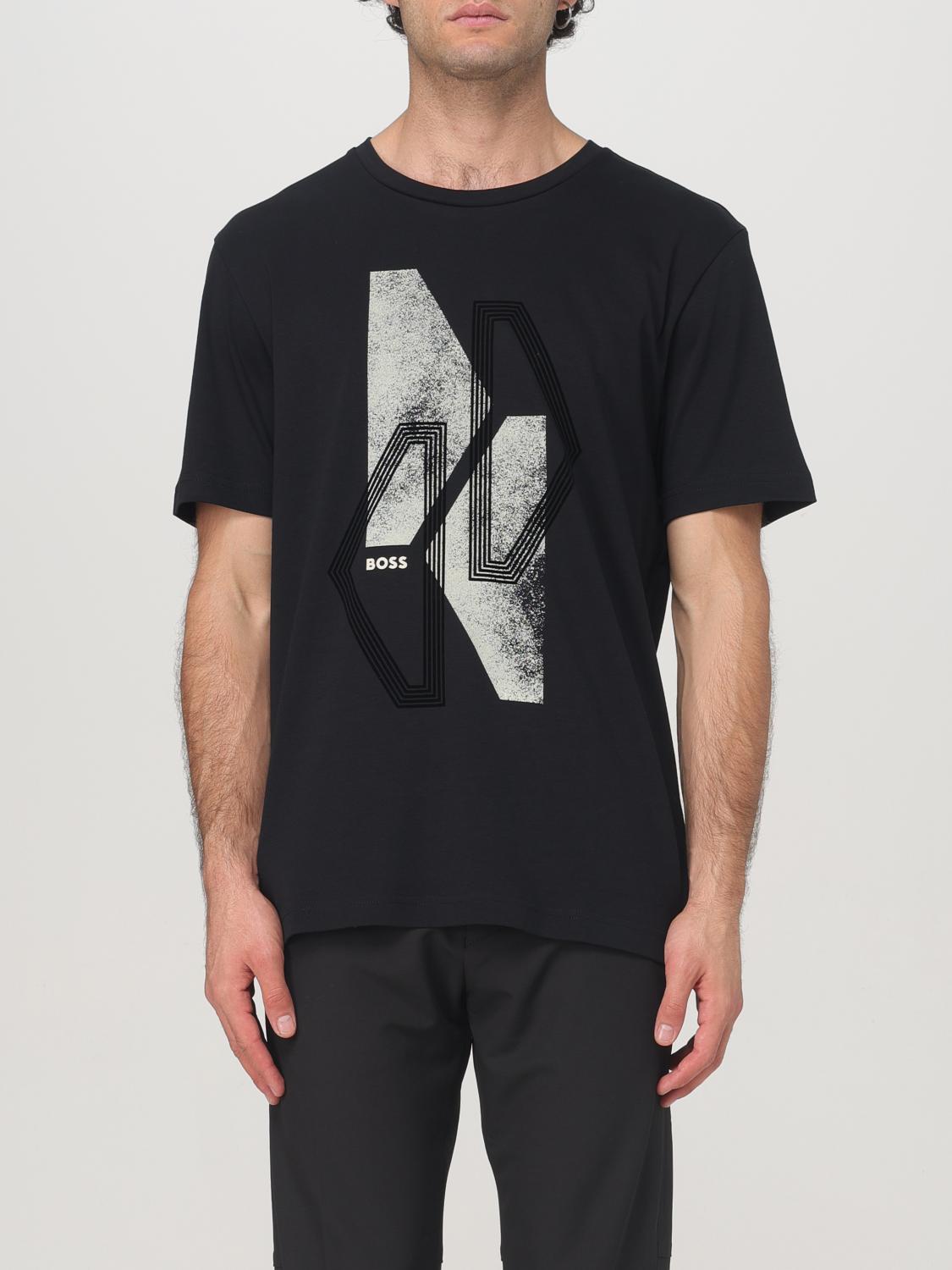 HUGO BOSS Interlock-cotton Regular-fit T-shirt With Seasonal Artwork In Black Product Image