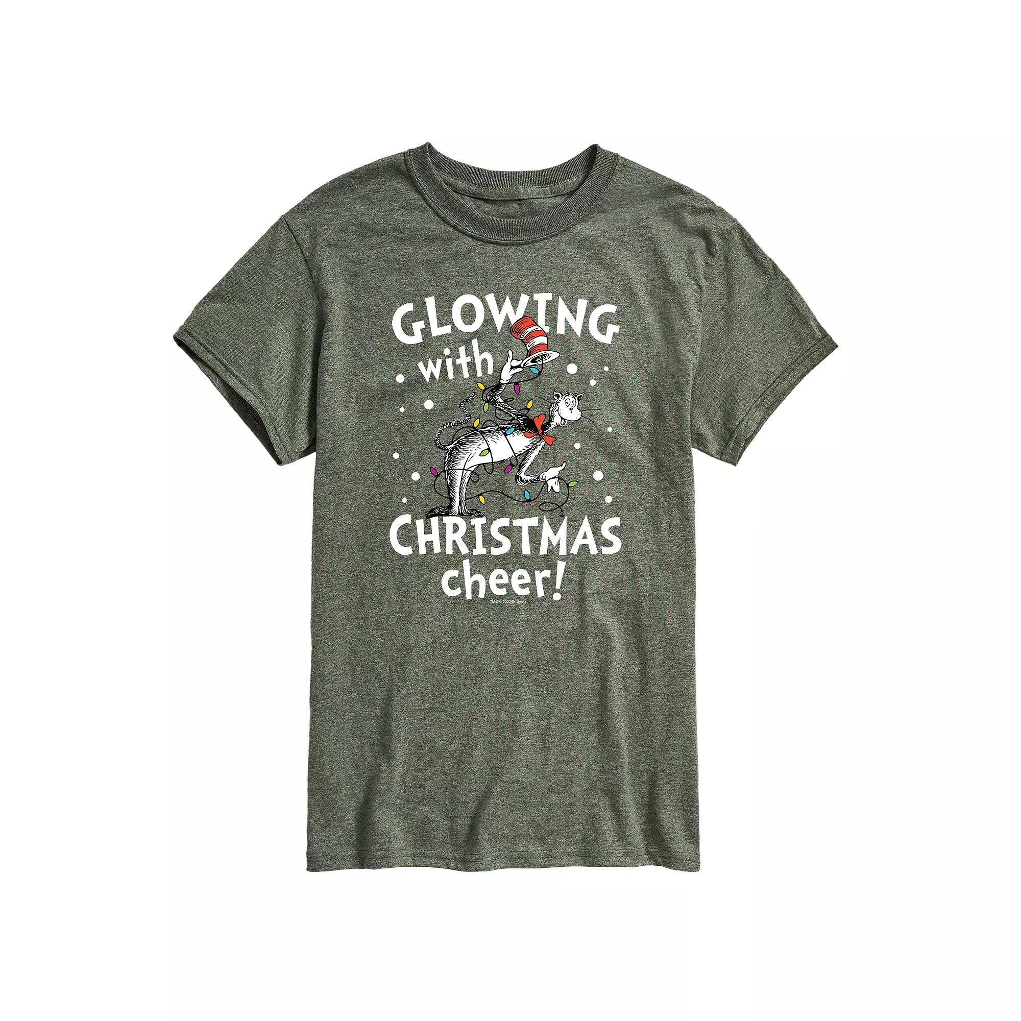 Men's Dr. Seuss Glowing With Christmas Cheer Tee, Size: Medium, Gray Product Image
