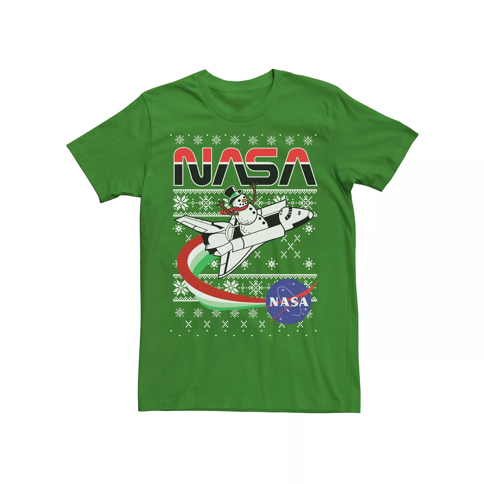 Mens NASA Santa Rocket Ugly Christmas Sweater Tee Product Image