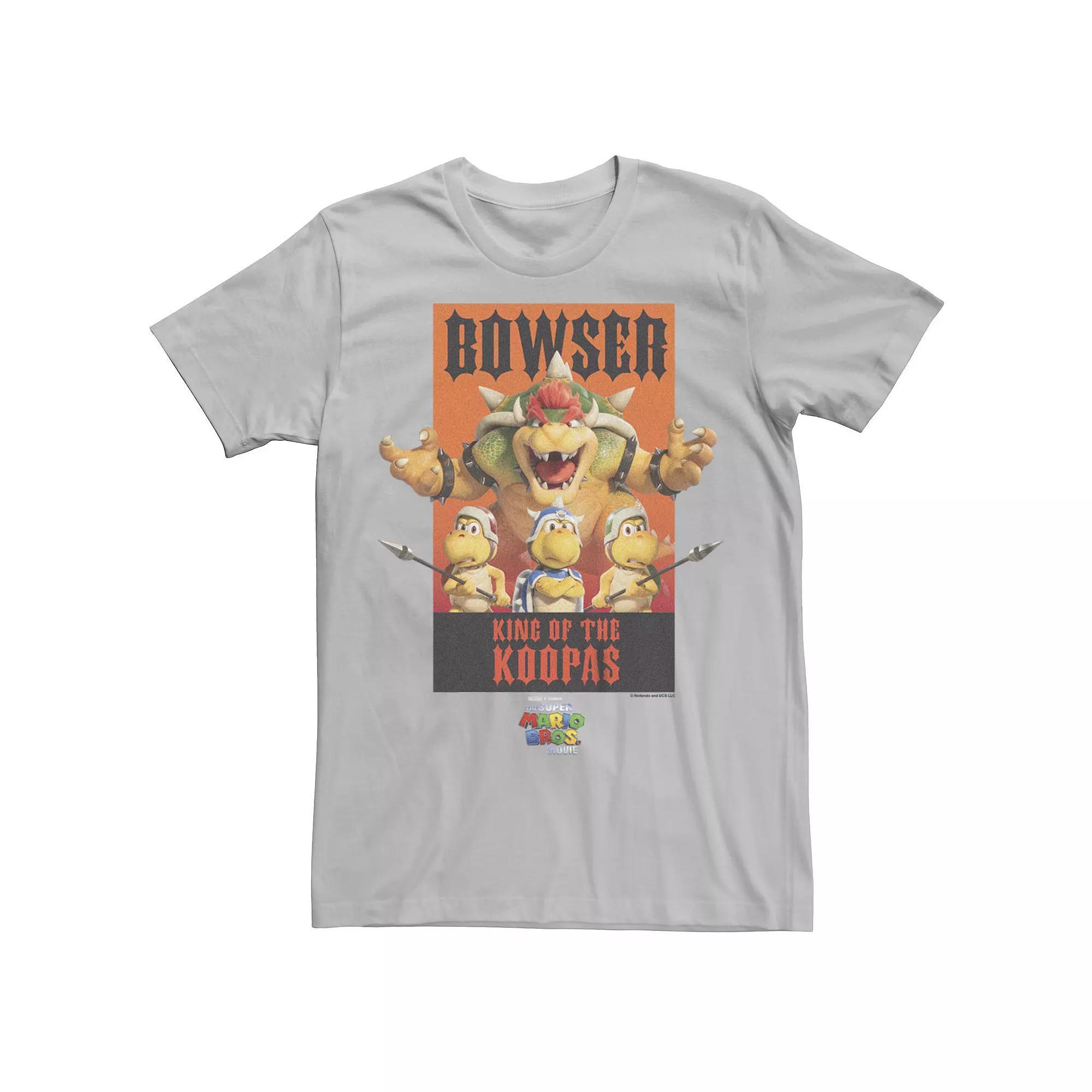 Men's The Super Mario Bros. Movie Bowser's Koopas Ready To Fight Graphic Tee, Size: XL, Silver Product Image