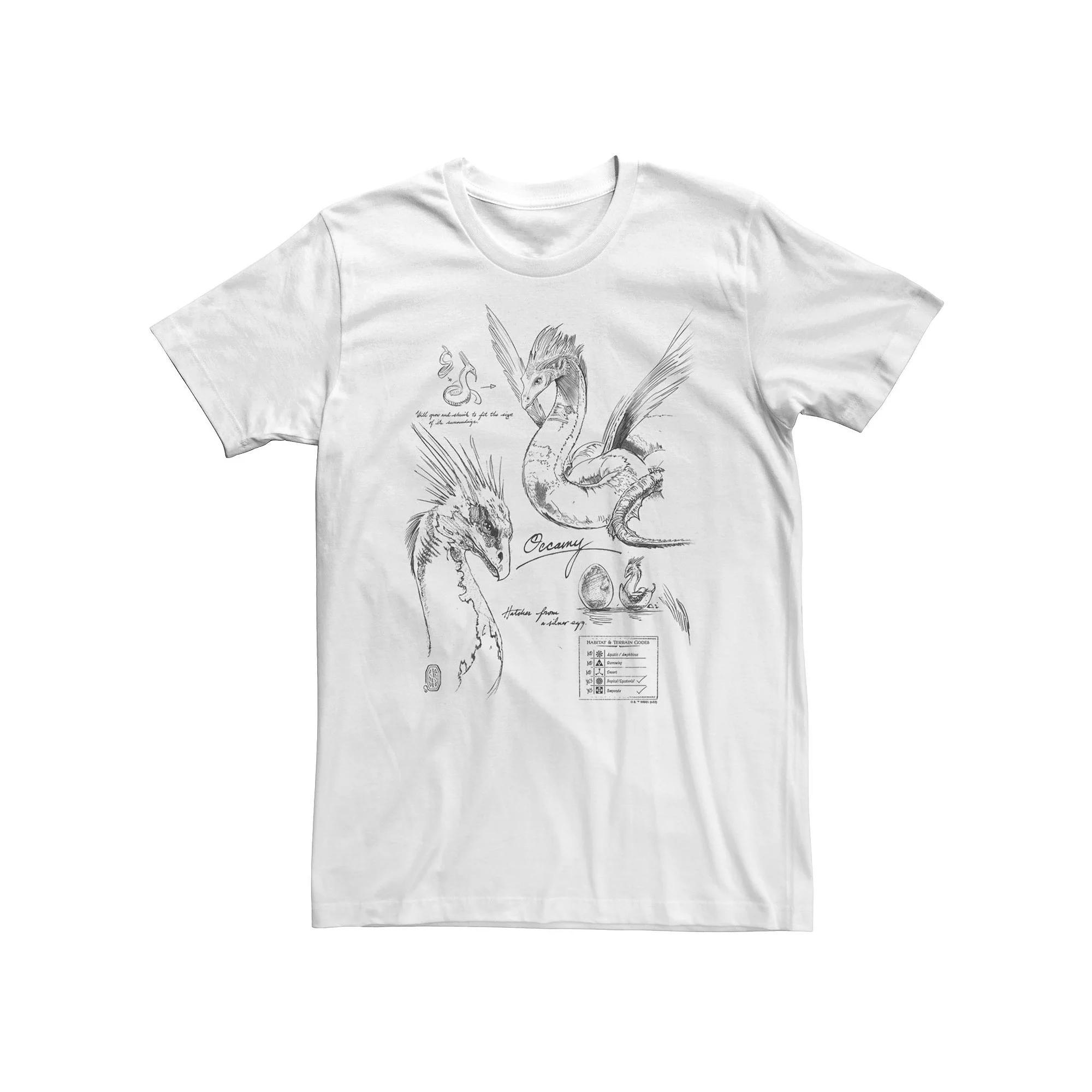 Big & Tall Fantastic Beasts - Grindelwald Occamy Study Sketch Tee, Men's, Size: 4XL Tall, White Product Image