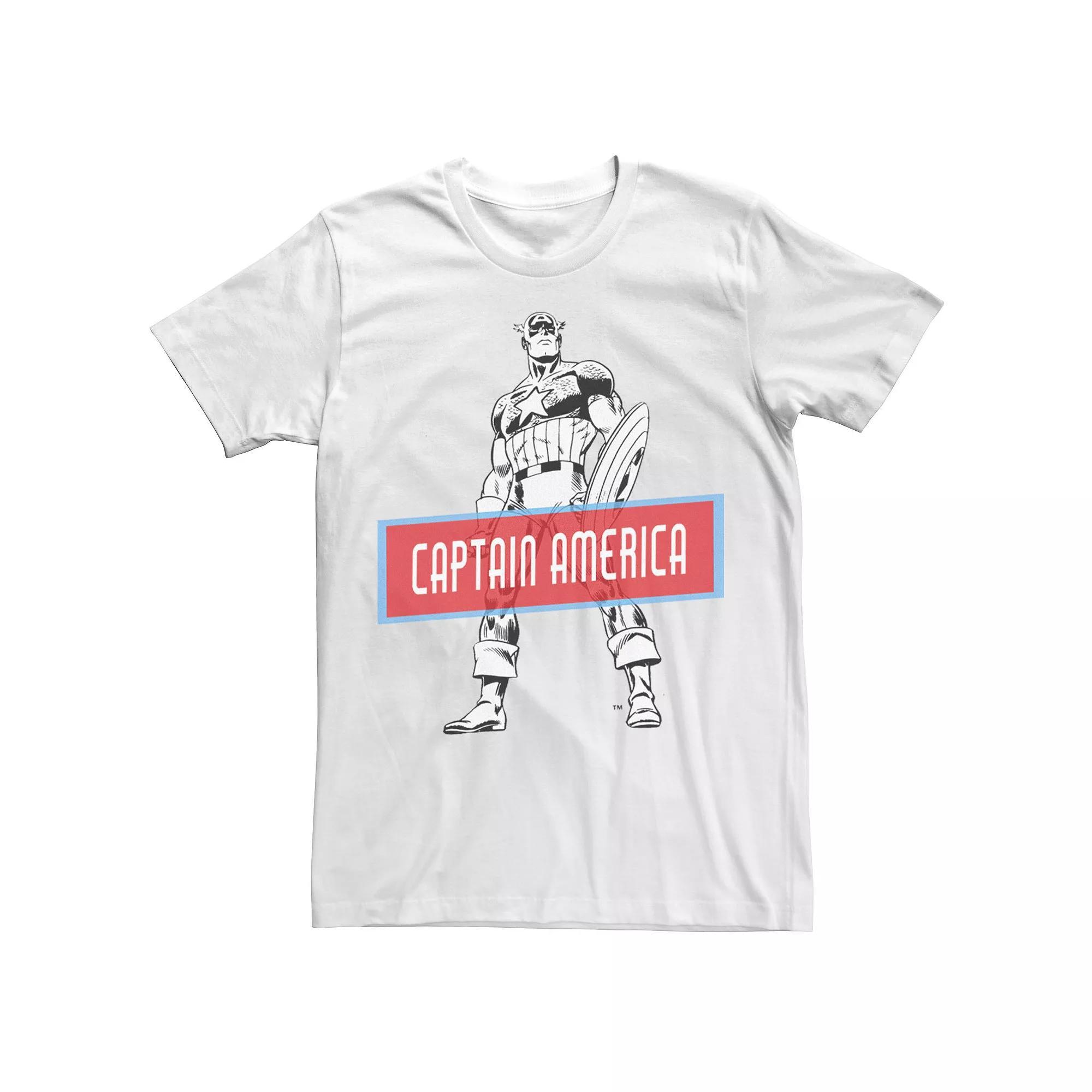 Men's Marvel Avengers Captain America Simple Portrait Tee, Size: 3XL, White Product Image