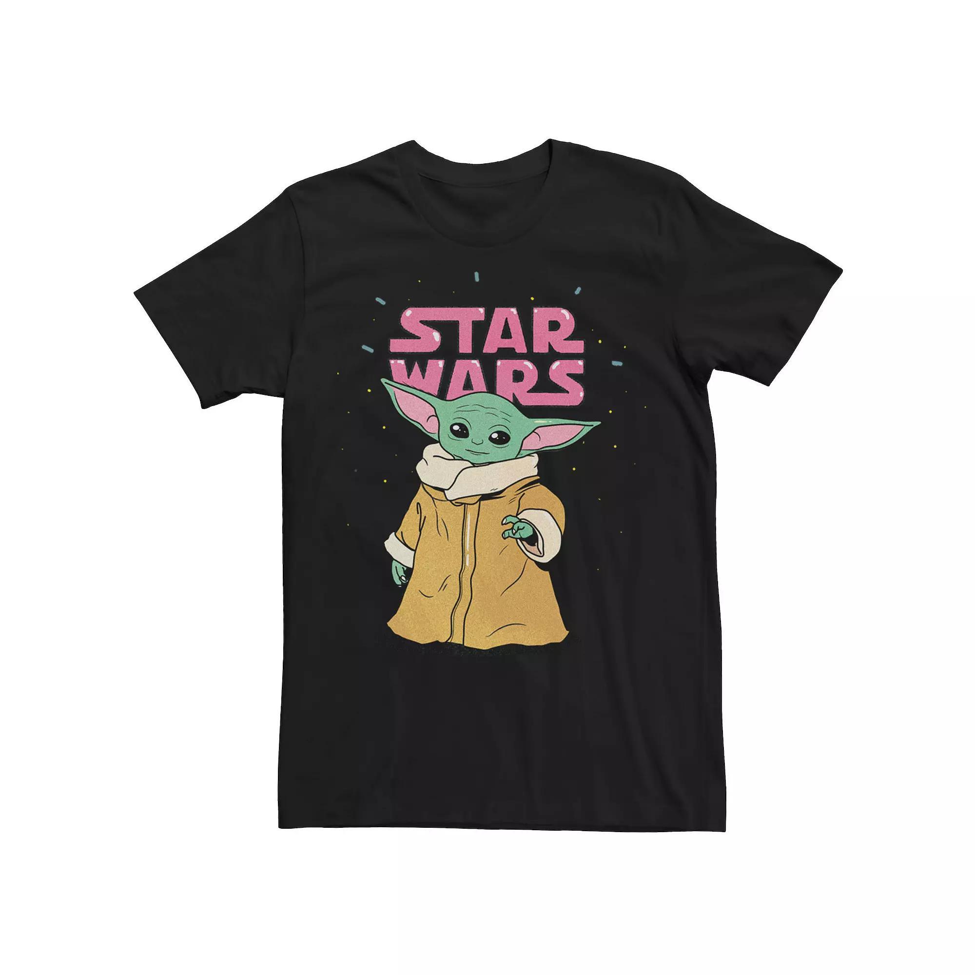 Men's Star Wars The Mandalorioan Grogu Child Bubbles Poster Tee, Size: Large, Black Product Image