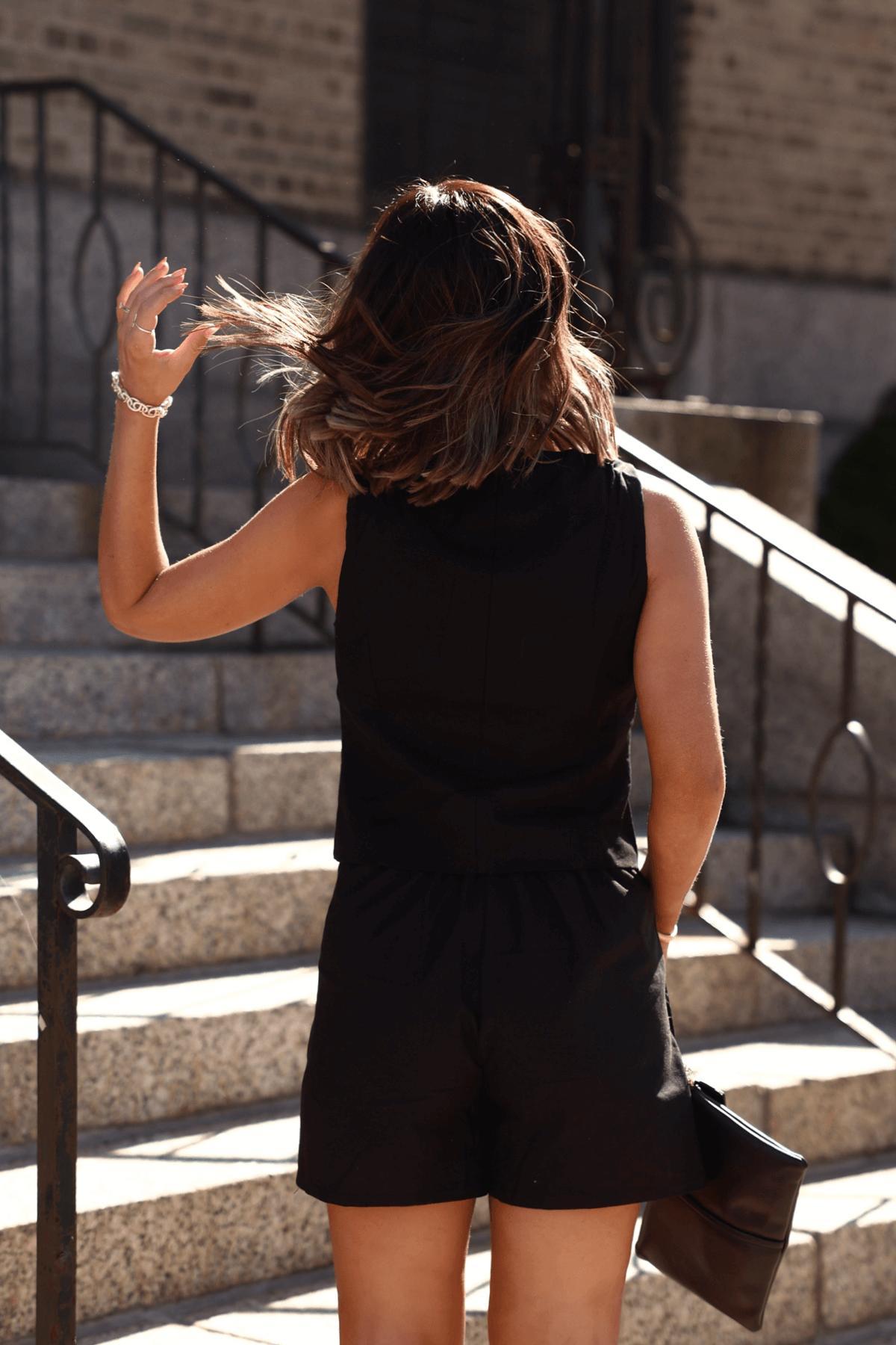 Black Pleated Linen Shorts - FINAL SALE Product Image