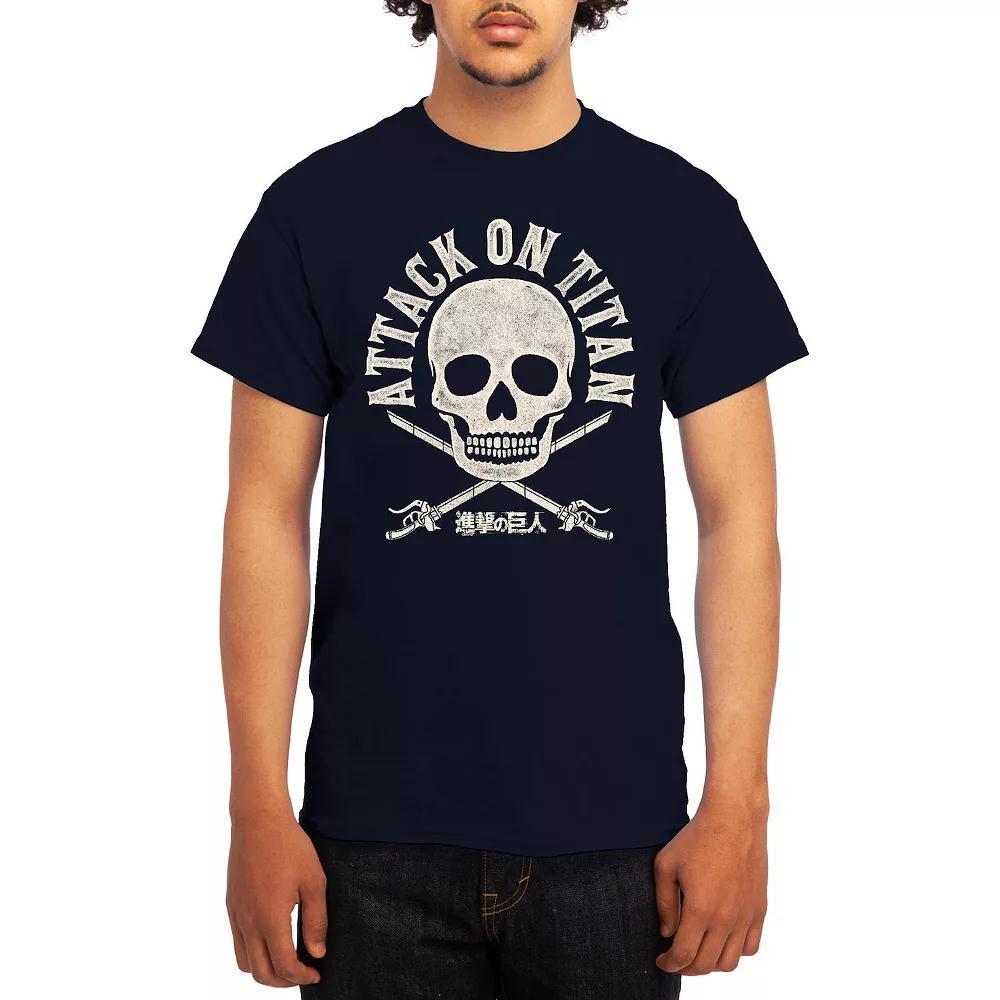 Men's Attack on Titan Skull Swords Tee, Size: XL, Grey Kelly Product Image