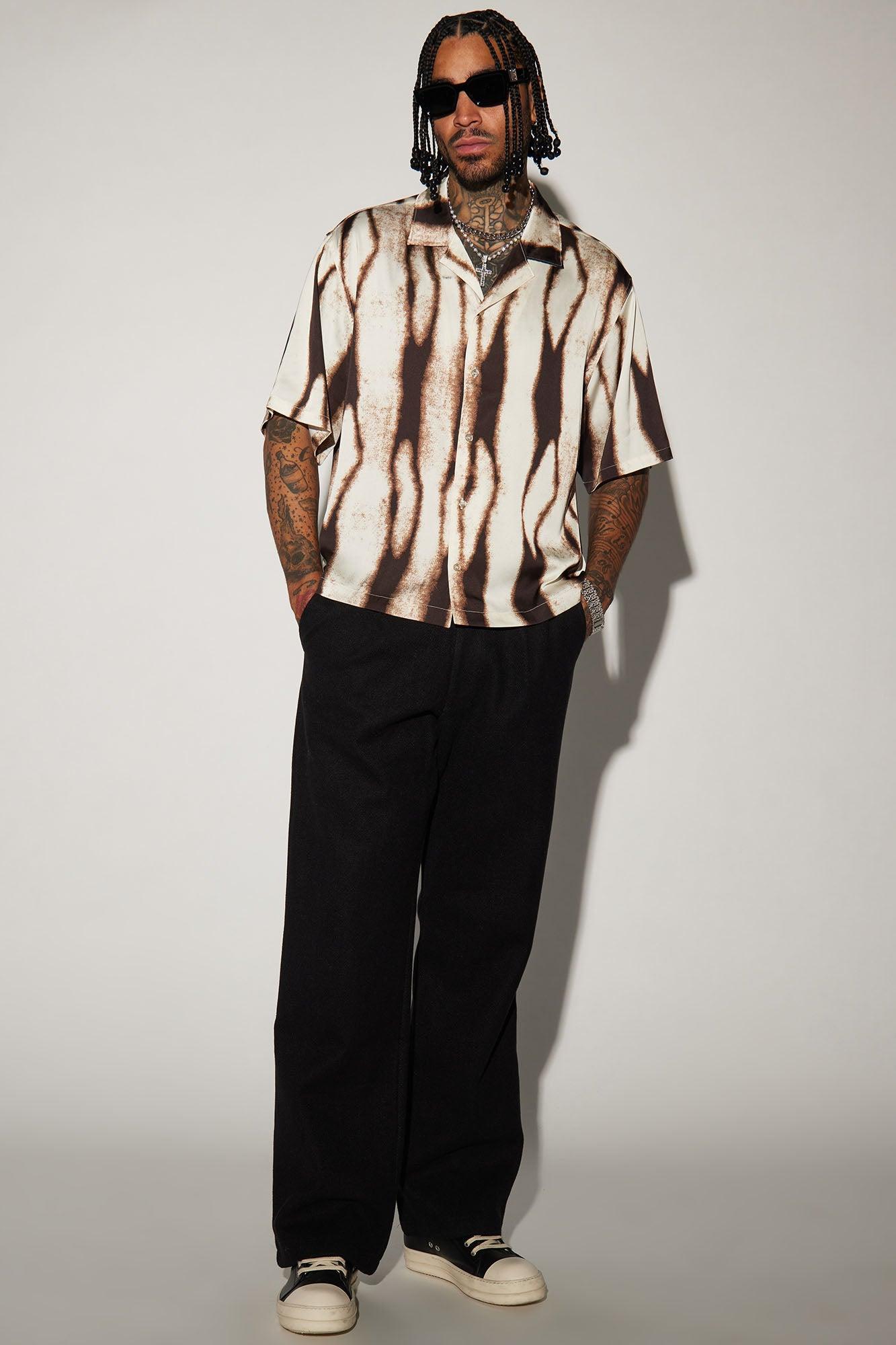 Platos Button Up Shirt - Brown/combo Product Image