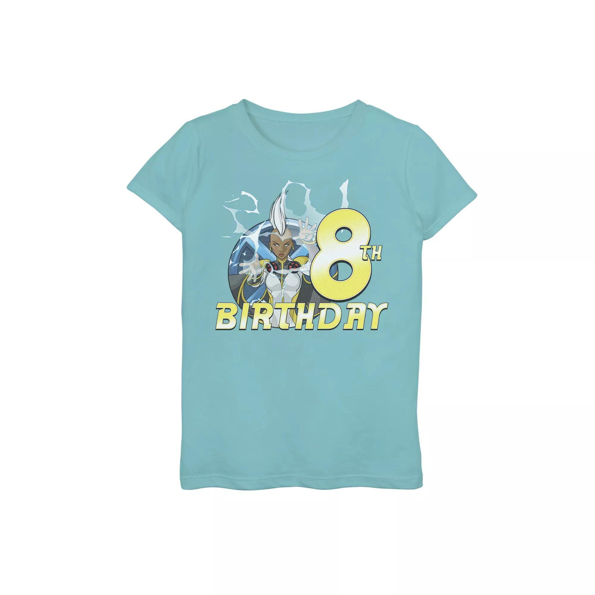 Girls 7-16 Marvel X-Men Storm 8th Birthday Portrait Graphic Tee, Girl's, Size: XL, Tahi Blue Product Image