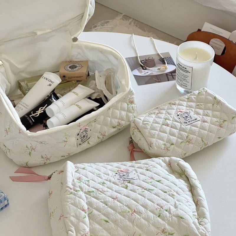 Floral Print Fabric Makeup Bag (Various Designs) Product Image