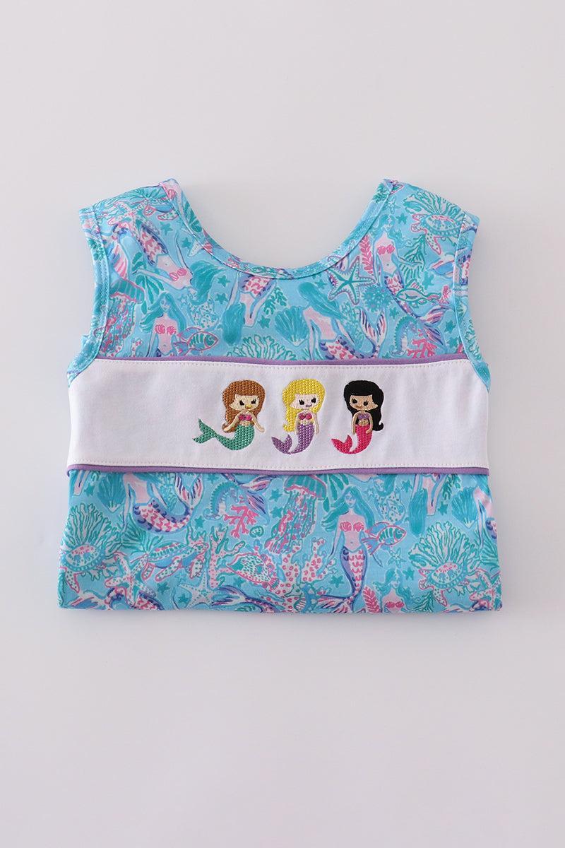 Mermaid lagoon embroidery shorts set Product Image