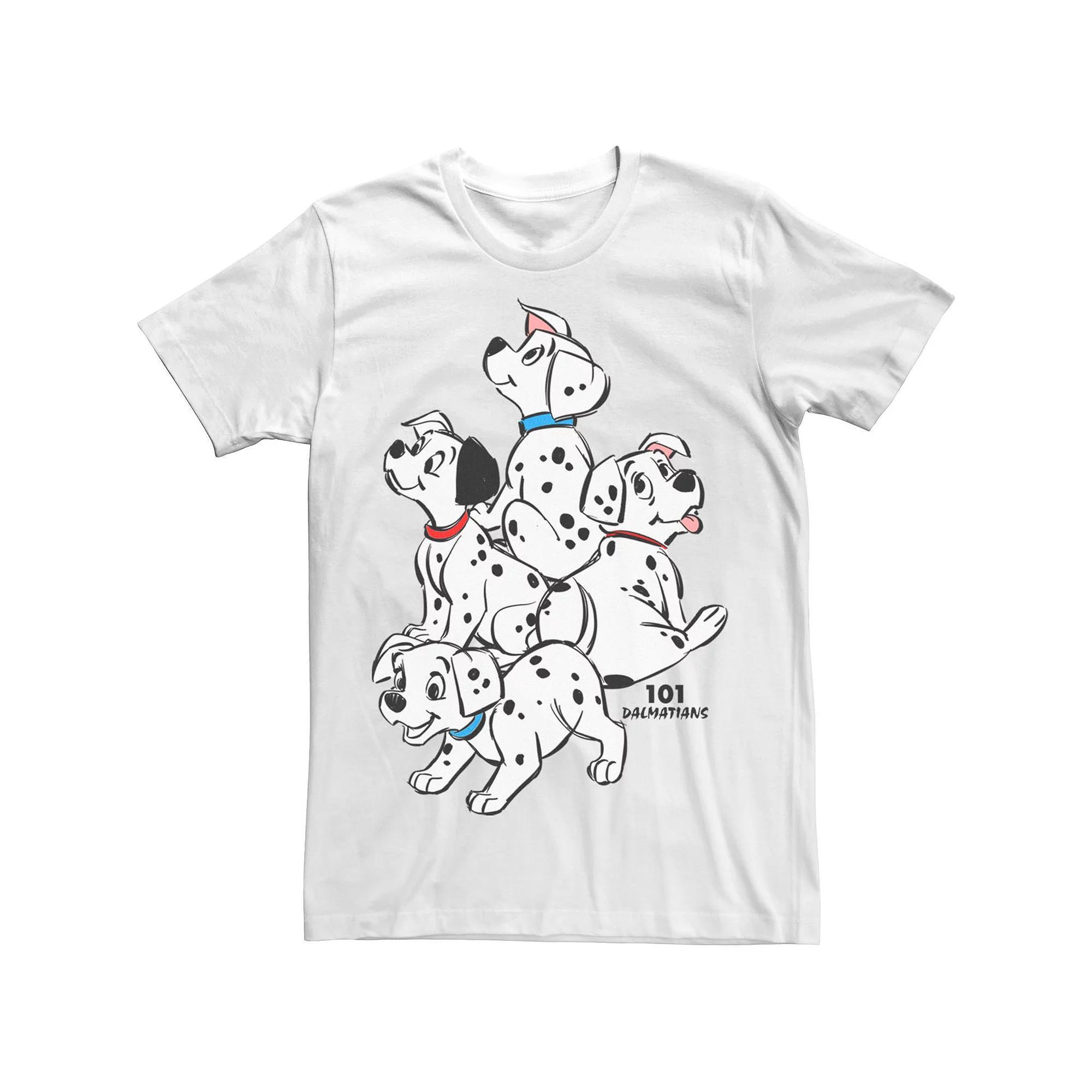 Disney's 101 Dalmatians Group Shot Puppies Men's Tee, Size: Small, White Product Image