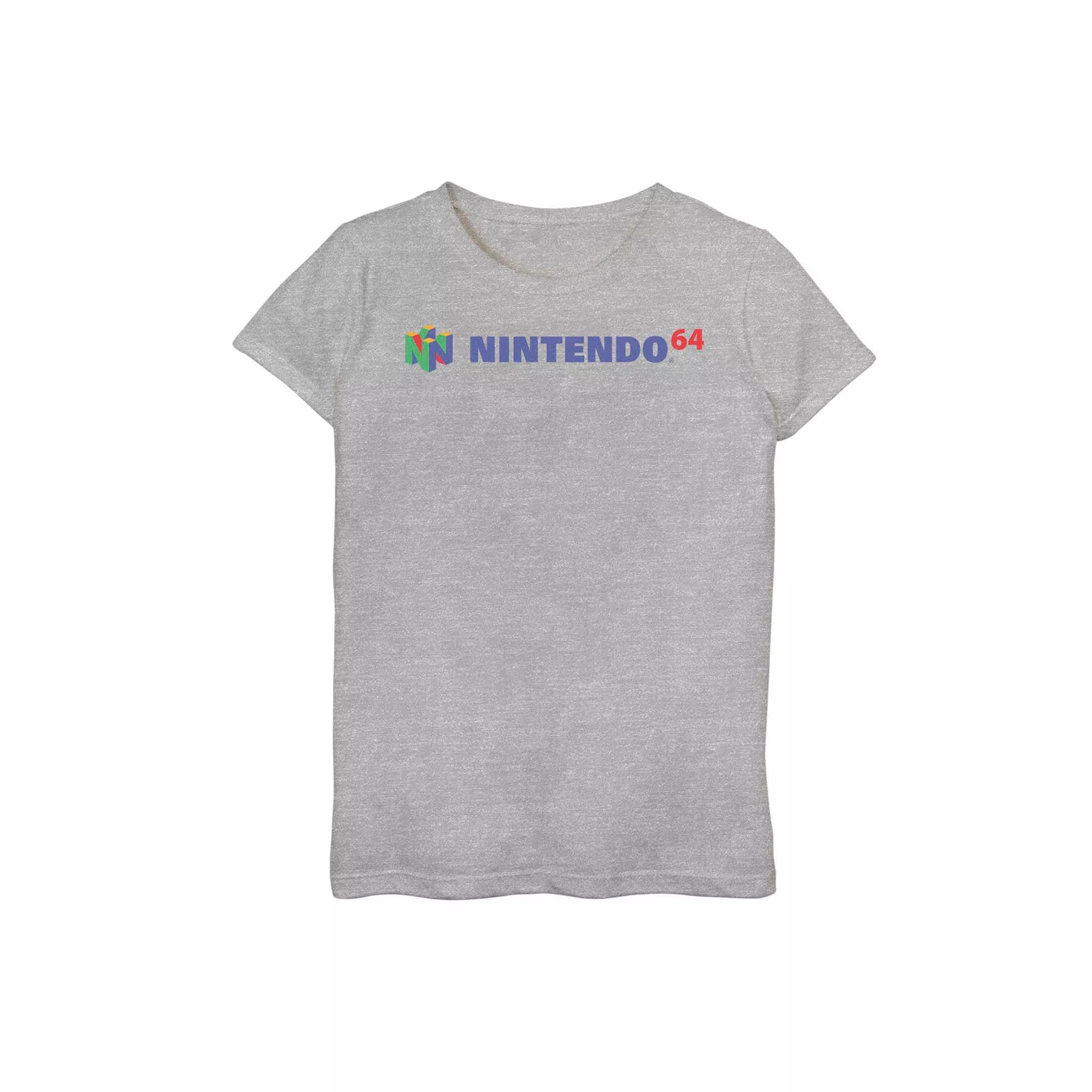 Mens Nintendo Logo Pullover Hoodie Athletic Grey Product Image