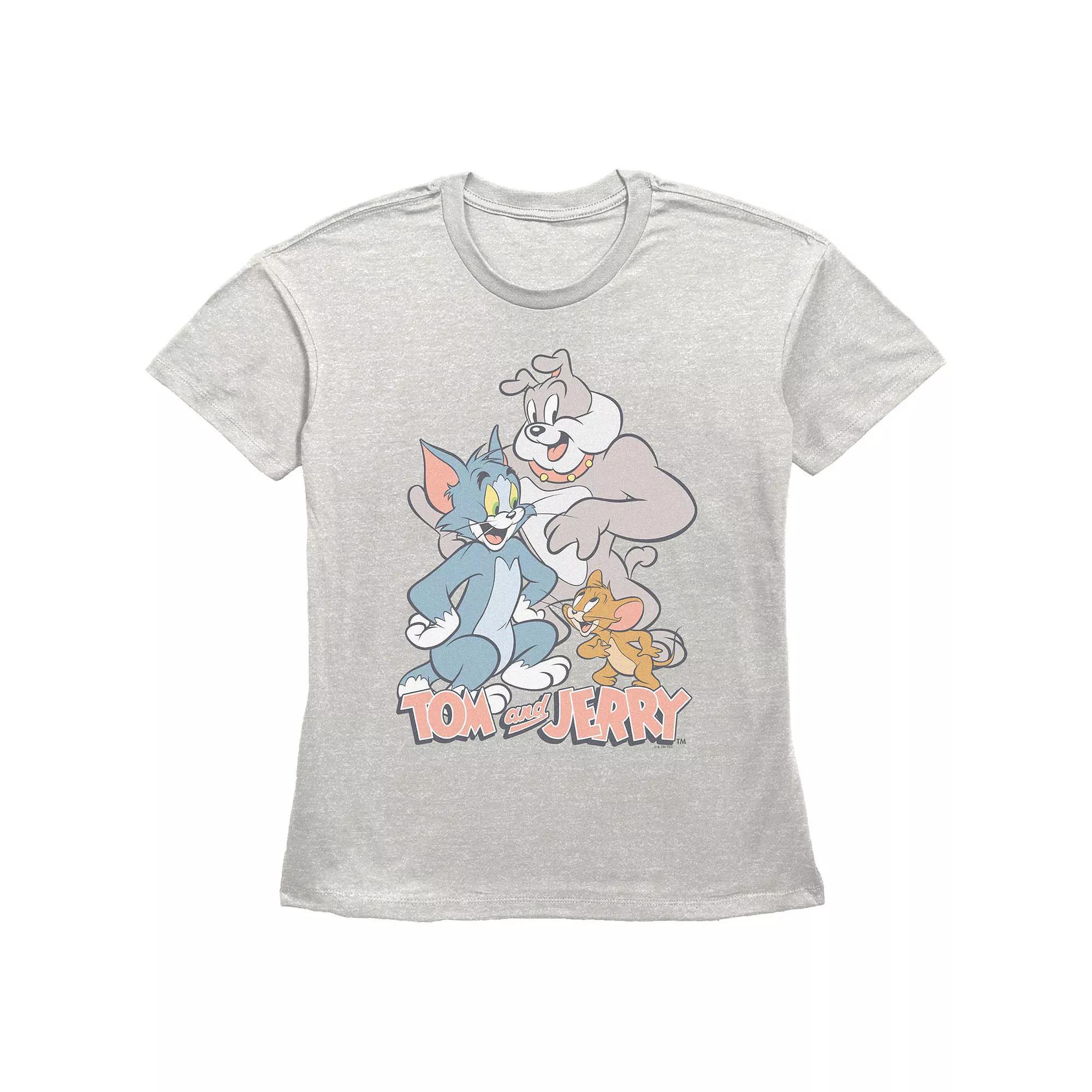 Women's Tom & Jerry Happy Pals Poster Graphic Tee, Size: XXL, Oatmeal Product Image