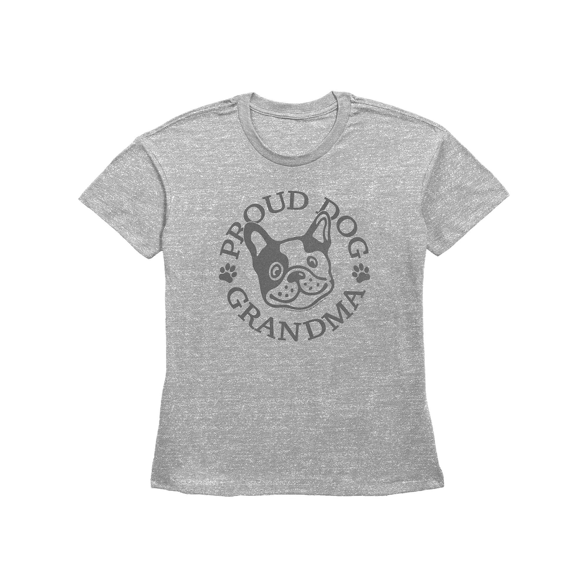 Women's Proud Dog Grandma Paw Prints Graphic Tee, Girl's, Size: XS, Grey Gray Product Image