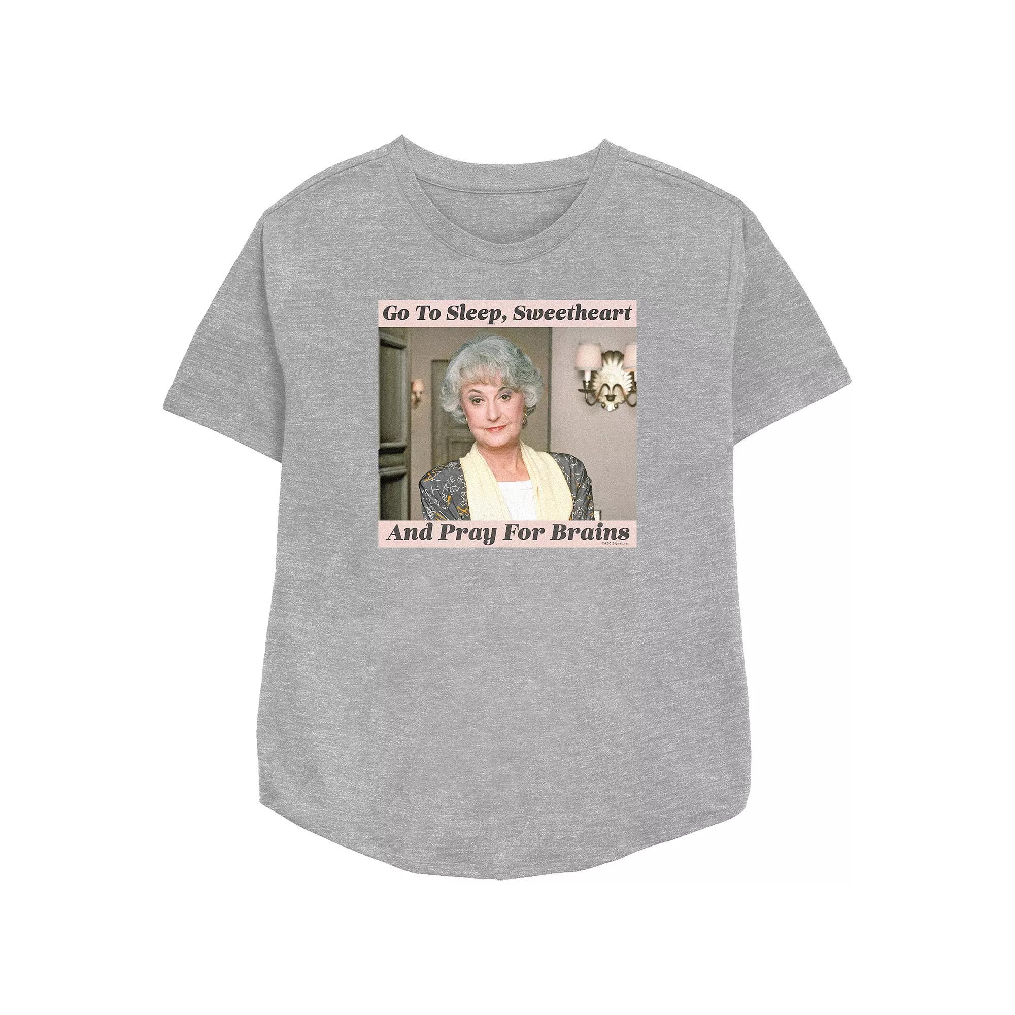 Women's The Golden Girls Dorothy Go To Sleep Sweetheart And Pray For Brains Relaxed Fit Graphic Tee, Size: XS, Athletic Grey Product Image