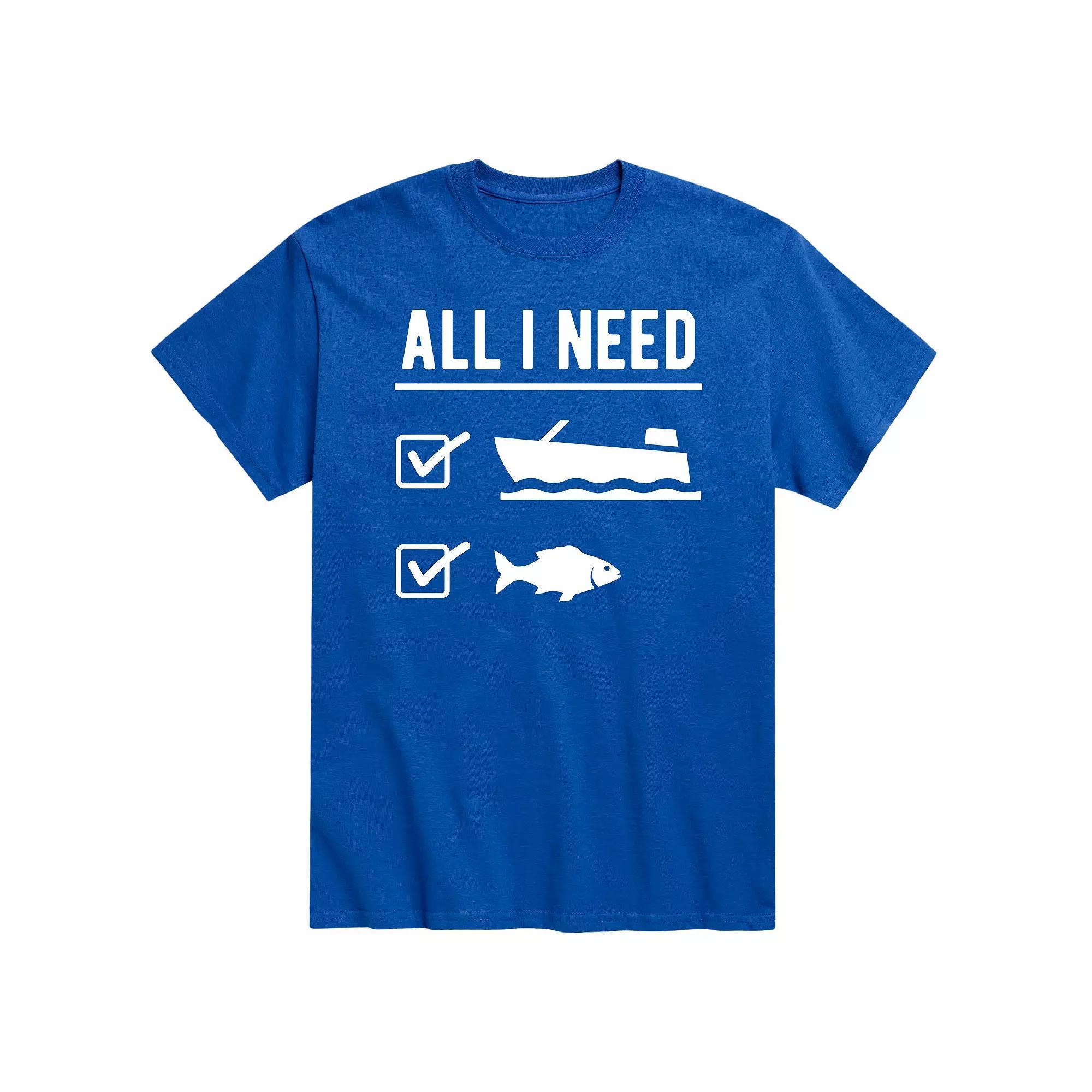 Mens All I Need Is Boat Fish Tee Product Image
