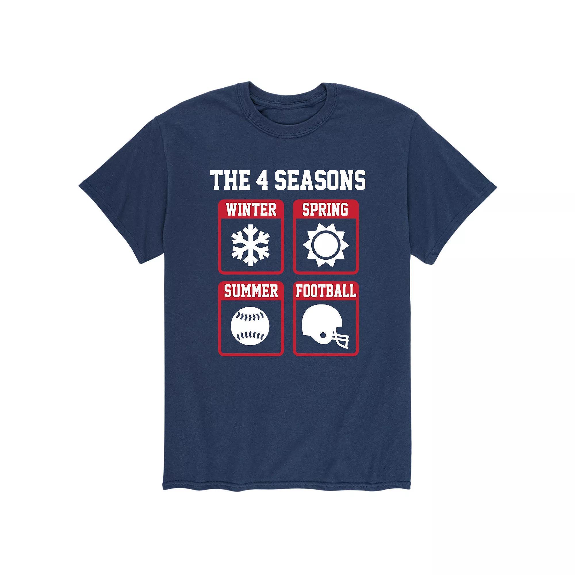 Mens Football Season Tee Blue Product Image