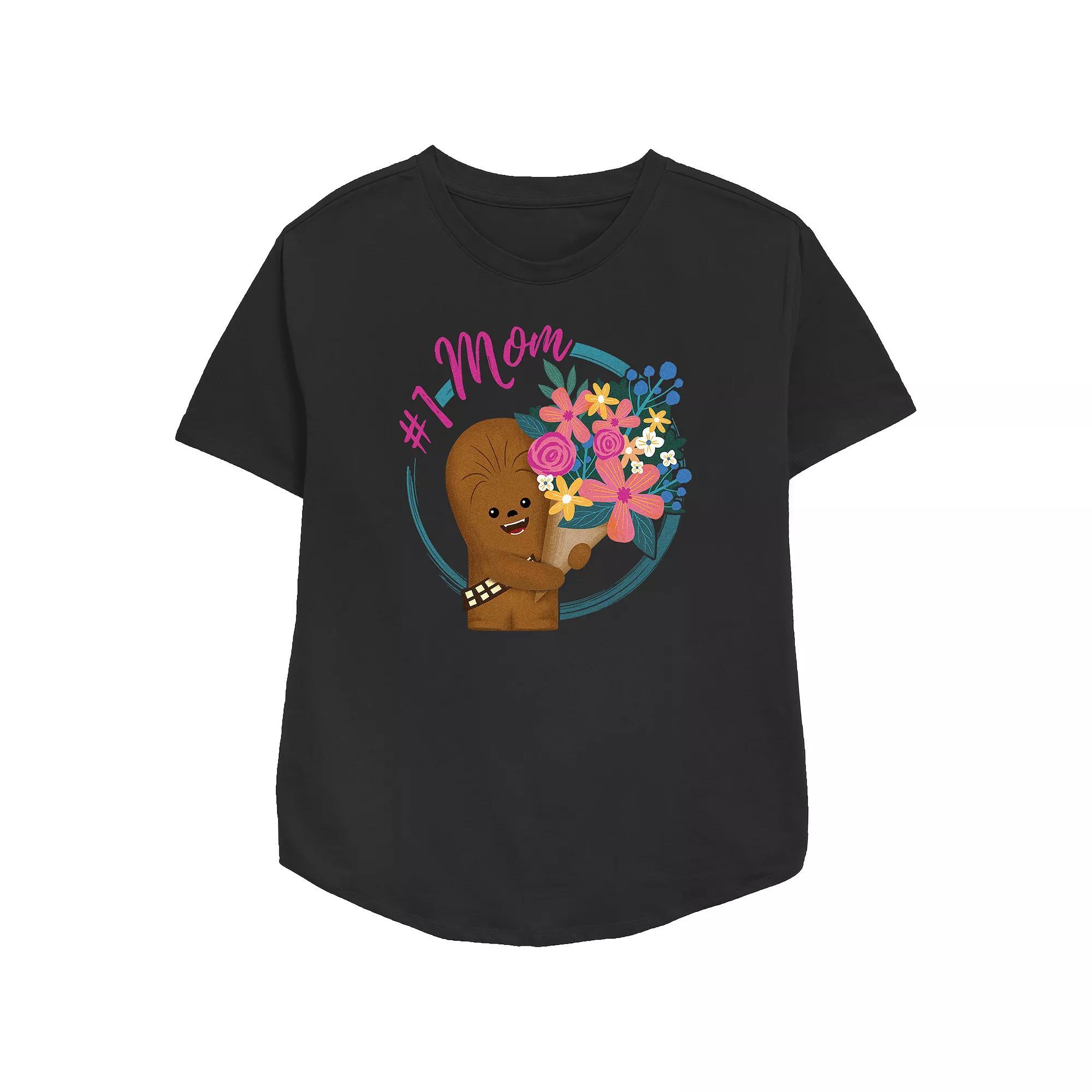 Women's Star Wars #1 Mom Relaxed Fit Graphic Tee, Size: Medium, Black Product Image