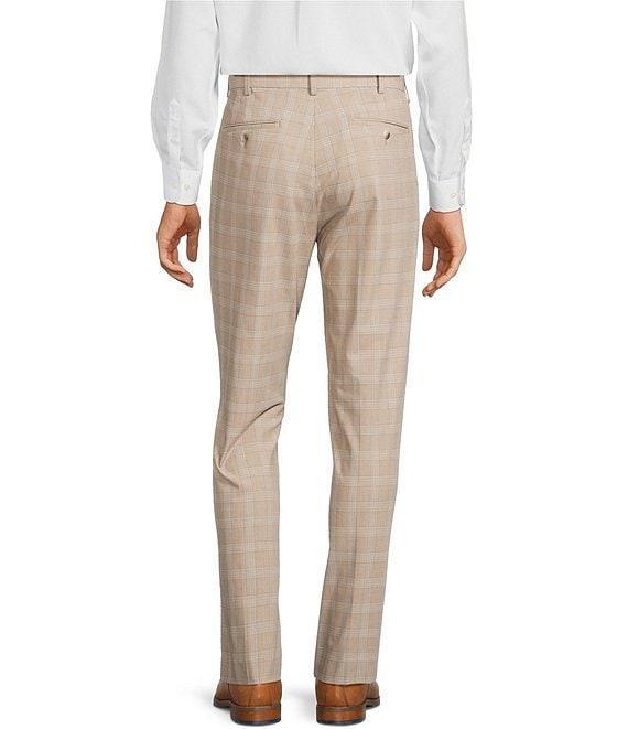 Roundtree & Yorke Travel Smart Flat Front Classic Fit Textured Plaid Dress Pant Product Image