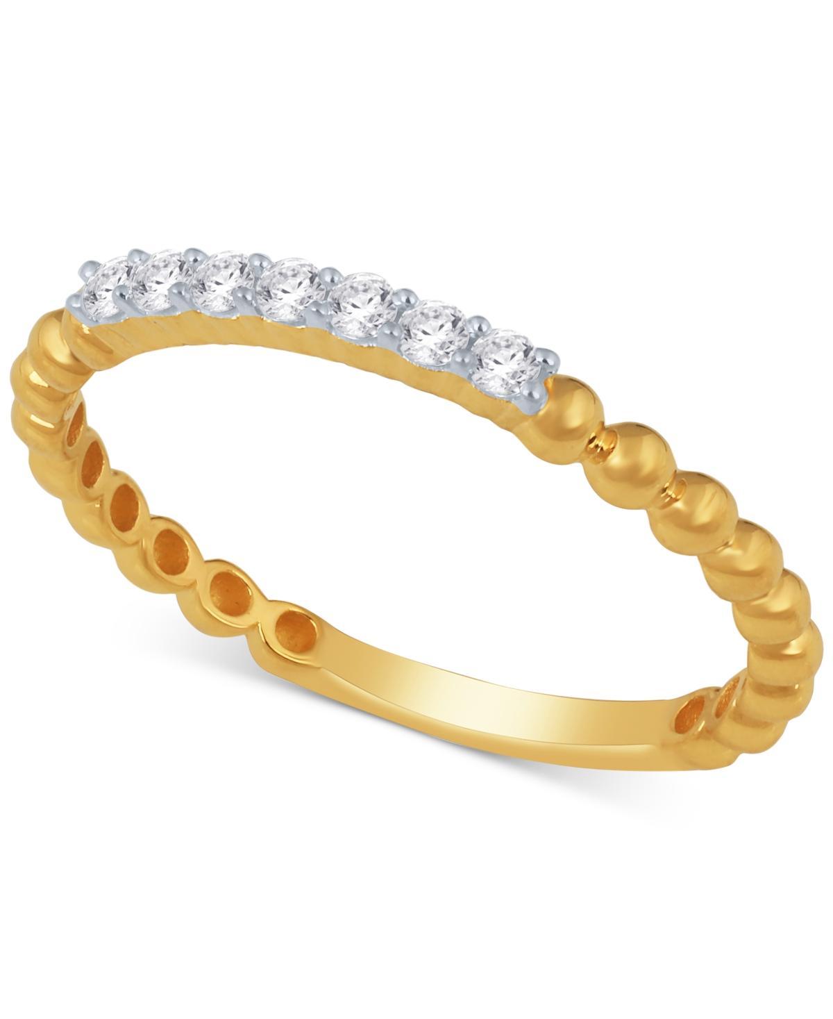 10k Gold 1/8 Carat T.W. Diamond Stackable Band Ring, Women's, Pink Product Image