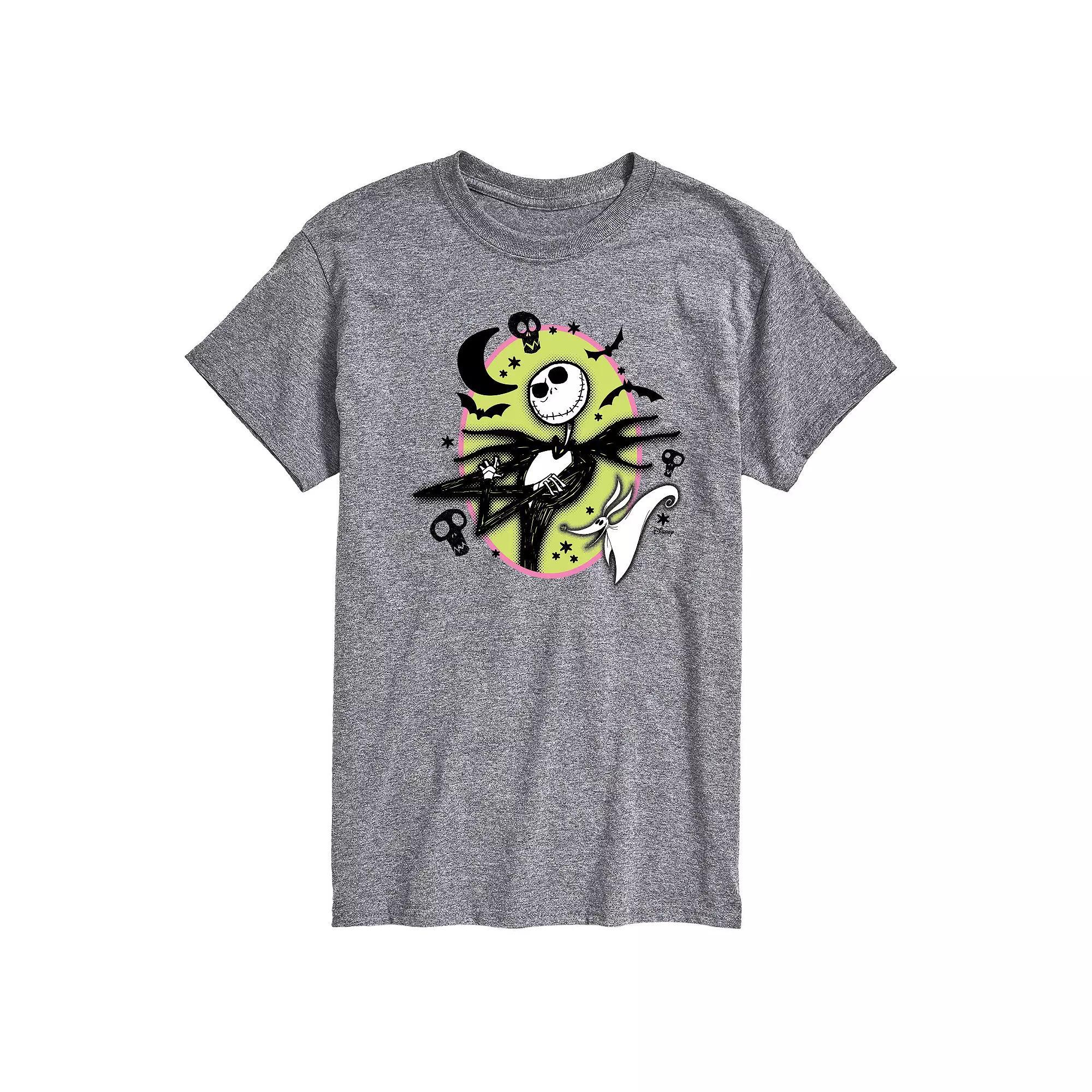 Disneys The Nightmare Before Christmas Jack Skellington Mens Graphic Tee Athletic Grey Product Image