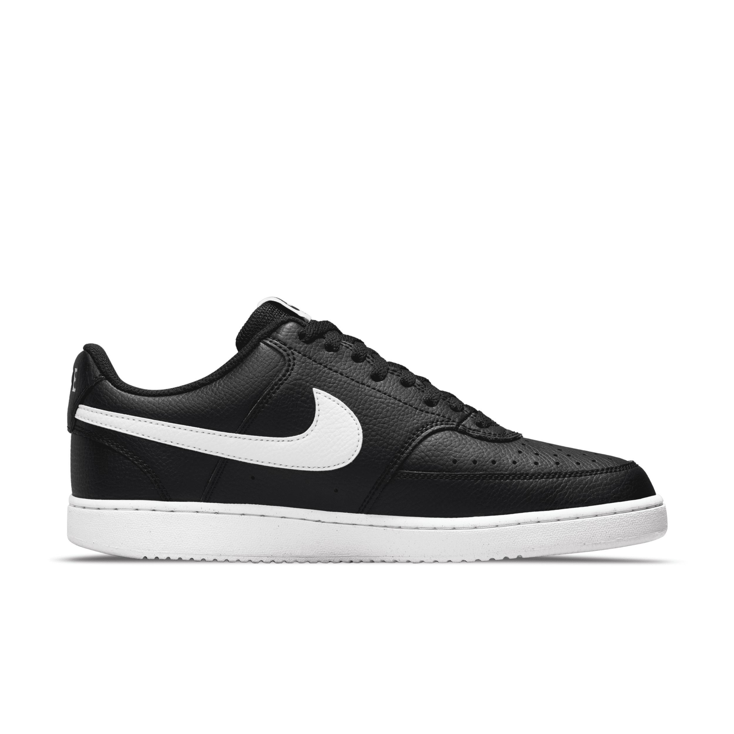 Nike Men's Court Vision Low Next Nature Casual Shoes in Black/Black Size 11.5 Leather Product Image
