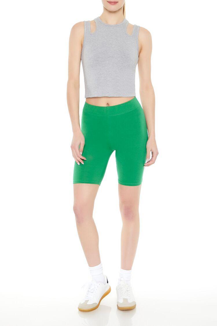 Cotton-Blend High-Rise Biker Shorts | Forever 21 Product Image