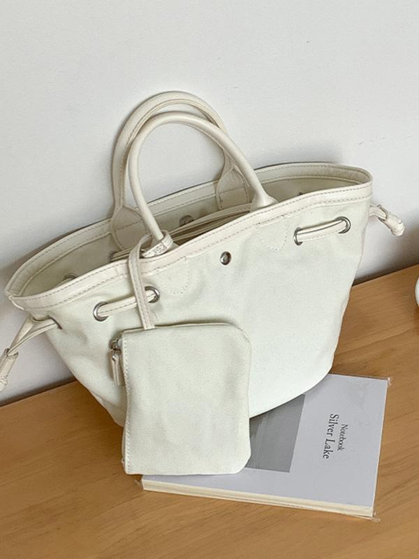 Drawstring Split-Joint Handbags Tote Bags Product Image