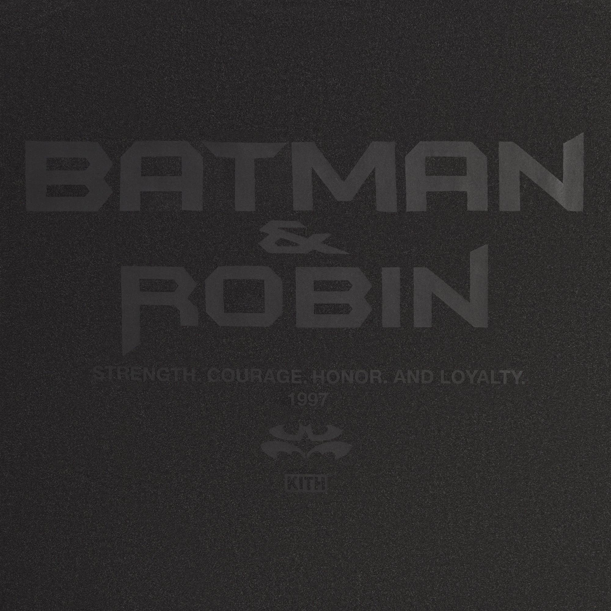 Batman | Kith Batman and Robin Logo Vintage Tee - Black Male Product Image