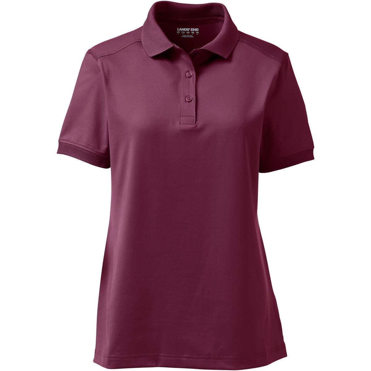 Women's Lands' End Short Sleeve Rapid Dry Polo Shirt, Size: Large, Blue Product Image
