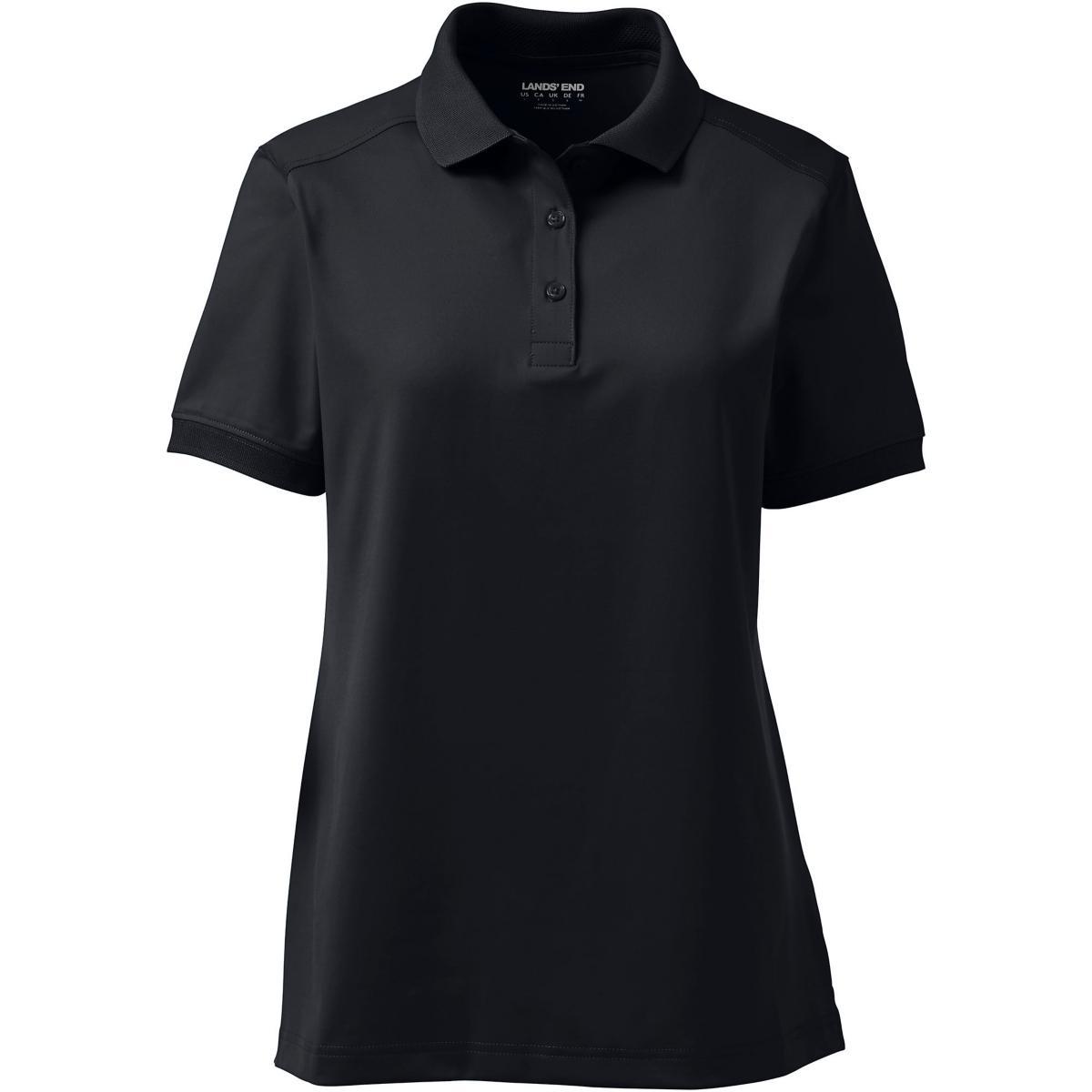 Women's Lands' End Short Sleeve Rapid Dry Polo Shirt, Size: Large, Blue Product Image