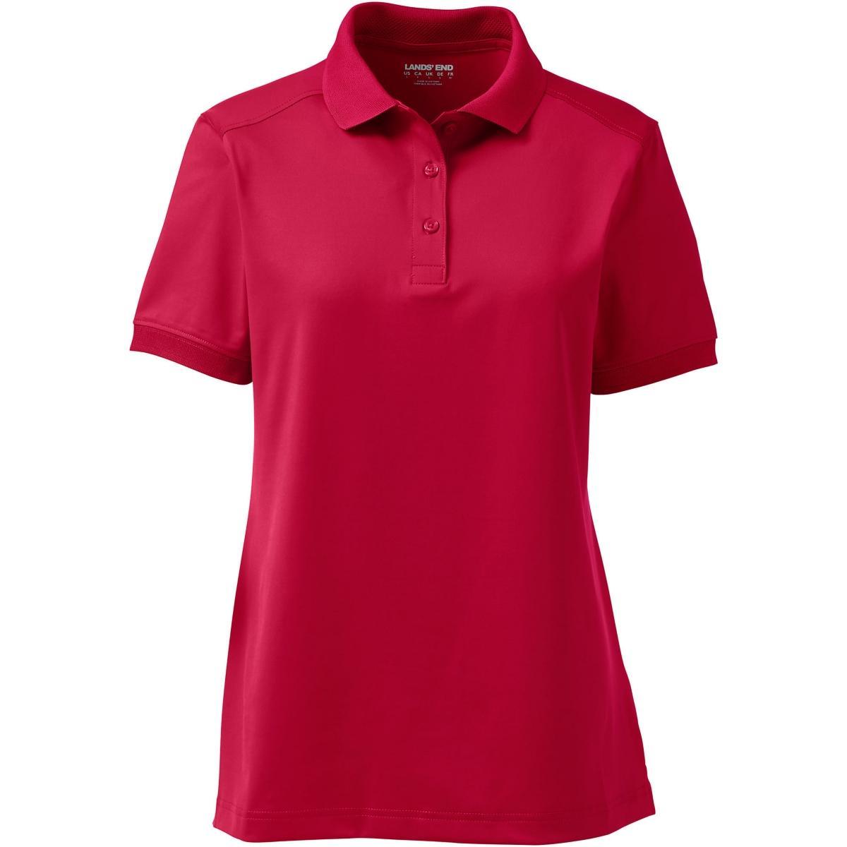 Women's Lands' End Short Sleeve Rapid Dry Polo Shirt, Size: Large, Blue Product Image