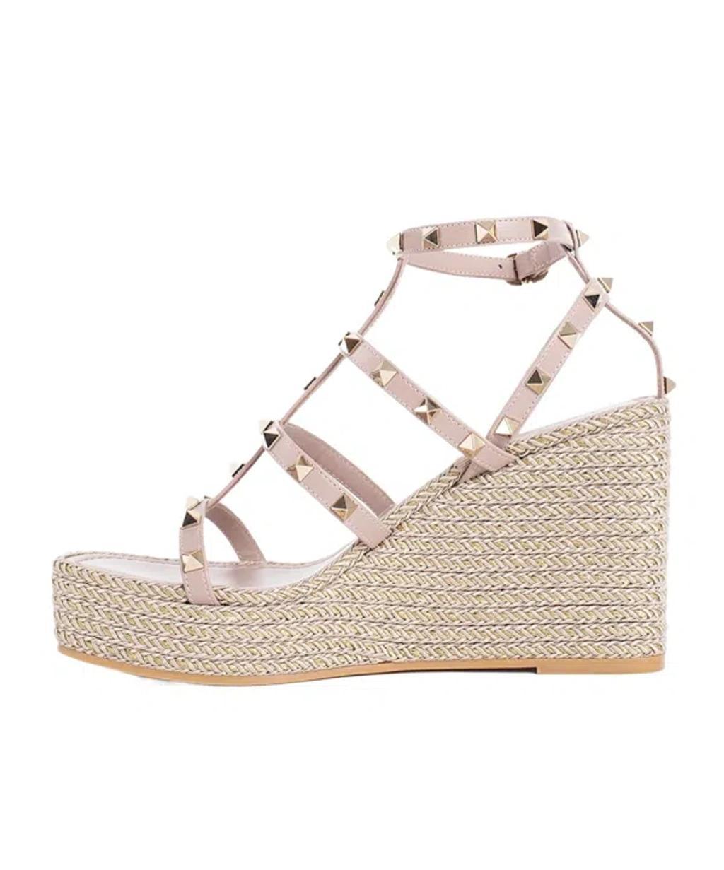 VALENTINO GARAVANI Rockstud Open Toe Sandals In Pink Product Image