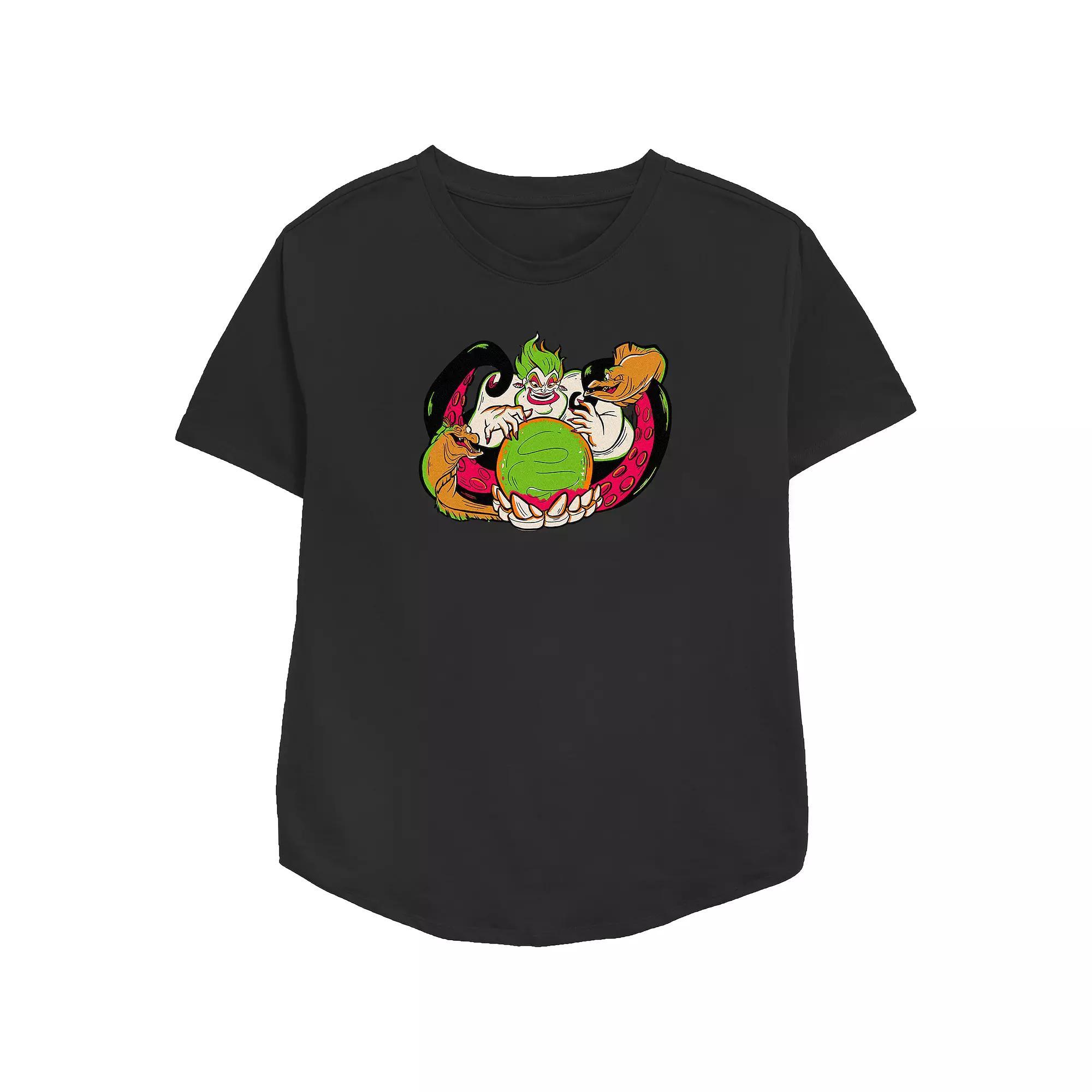 Disney Villain The Little Mermaid Ursula Sea Witch Women's Relaxed Fit Graphic Tee, Size: XS, Black Product Image