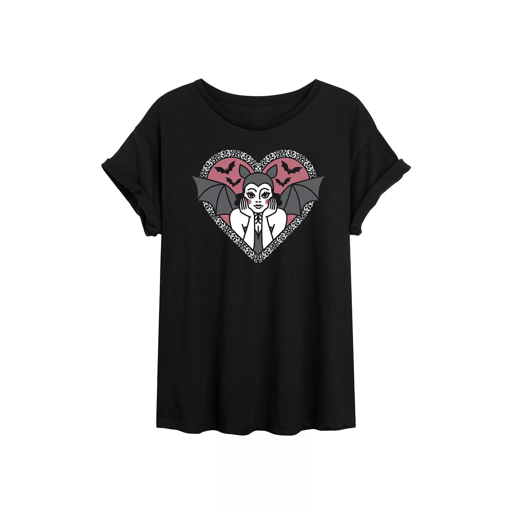 Disney's Mickey Mouse Juniors' Christmas Oversized Tee, Girl's, Size: XL, Black Product Image