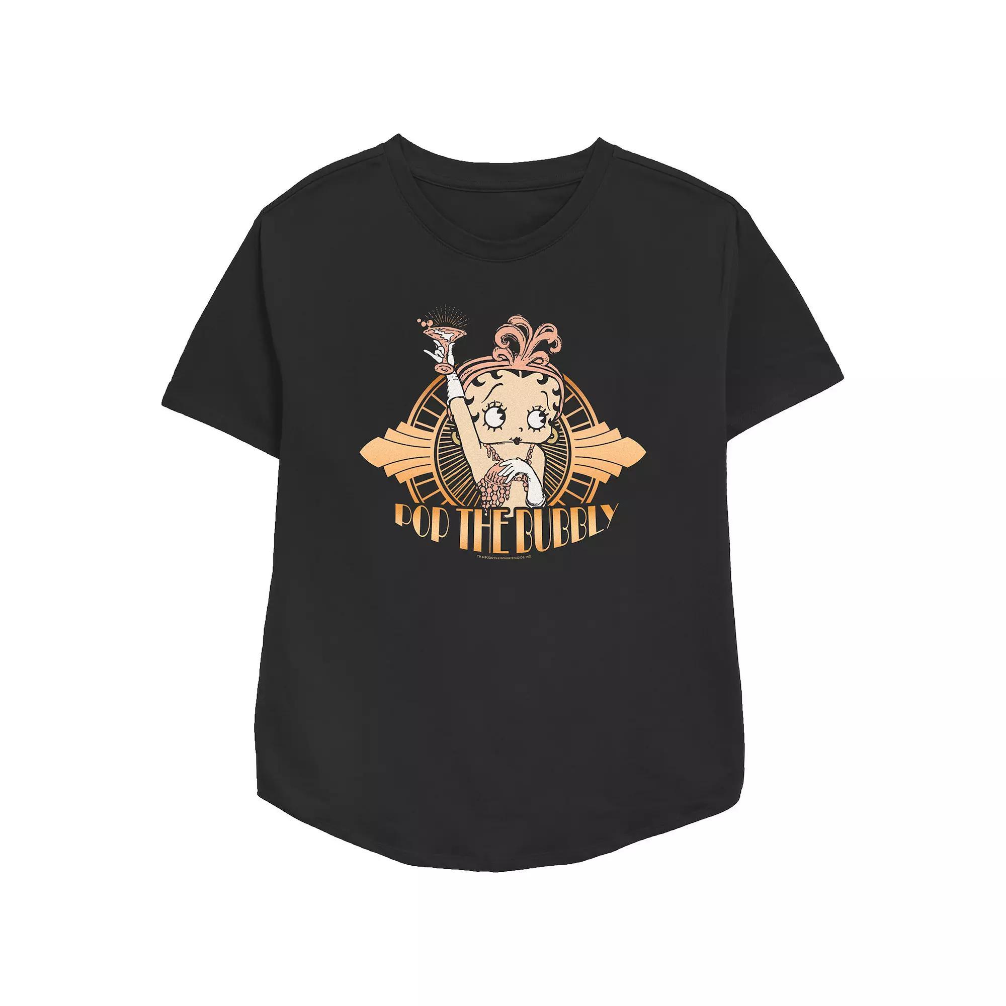 Womens Betty Boop Pop The Bubbly Relaxed Fit Graphic Tee, Girls Product Image