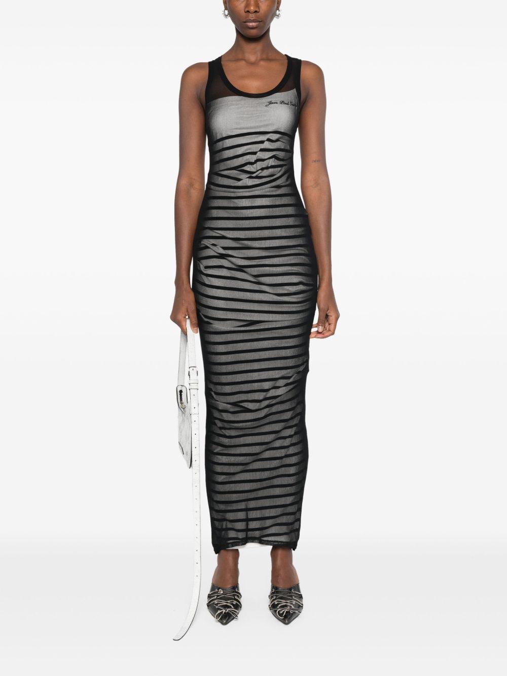 Black & Navy 'The Bi-Material Marinière' Maxi Dress Product Image