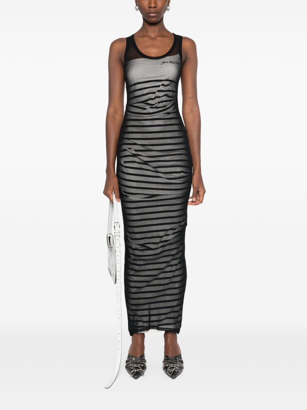 Black & Navy 'The Bi-Material Marinière' Maxi Dress Product Image