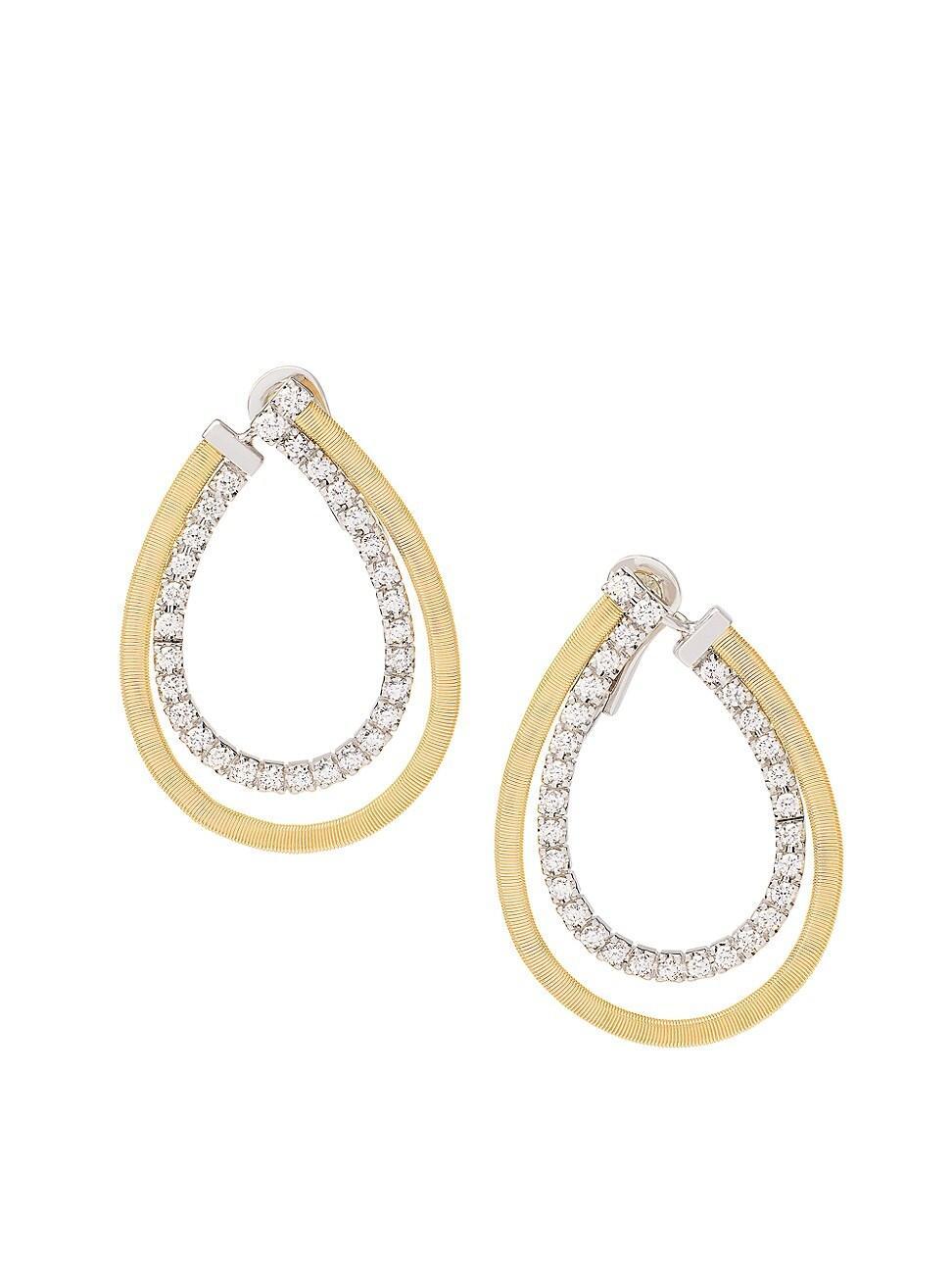 Womens Masai Two-Tone 18K Gold & 1.26 TCW Diamond Teardrop Earrings Product Image