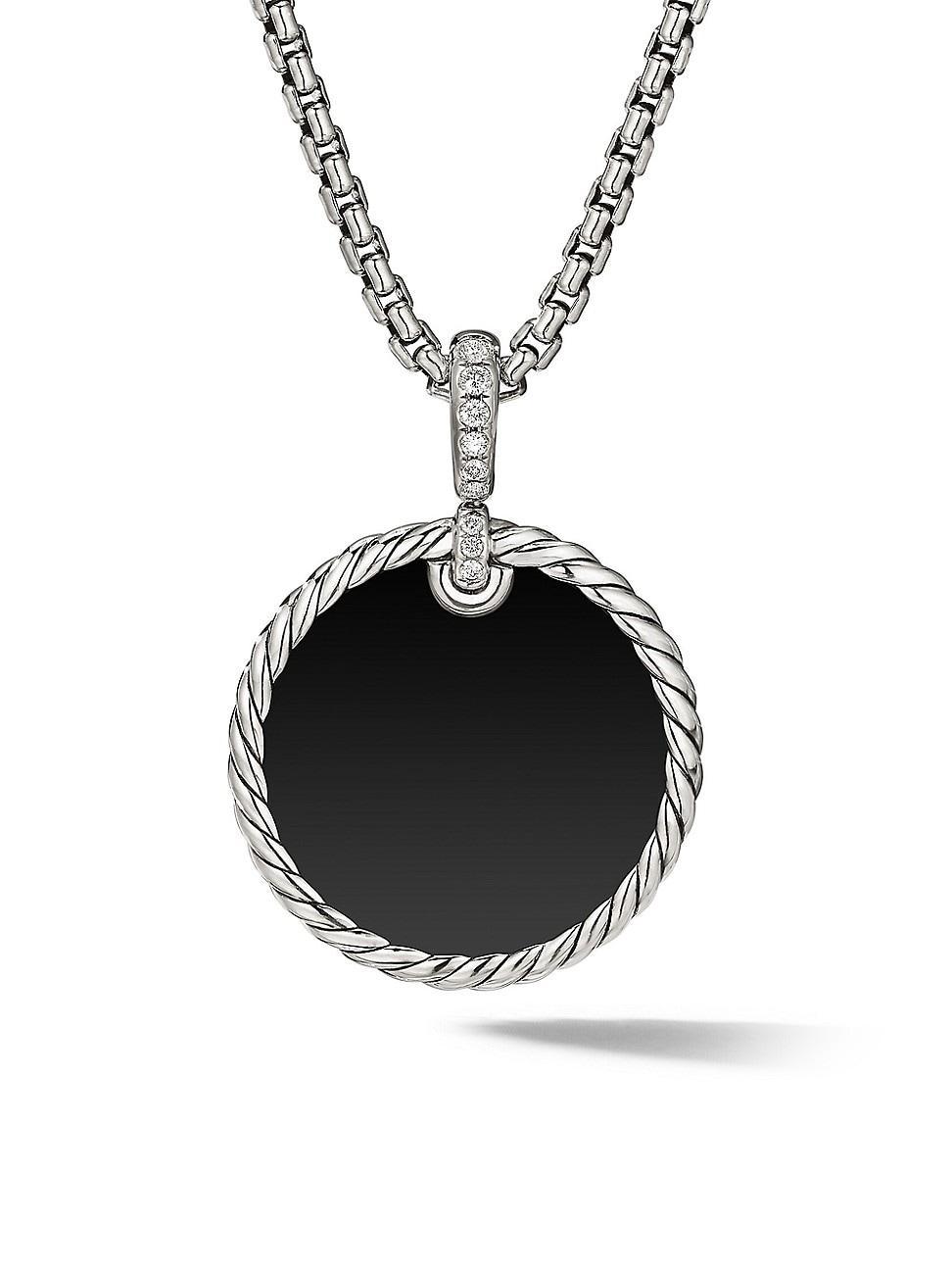 Womens DY Elements Disc Pendant with Black Onyx Reversible to Mother of Pearl and Pav Diamonds Product Image