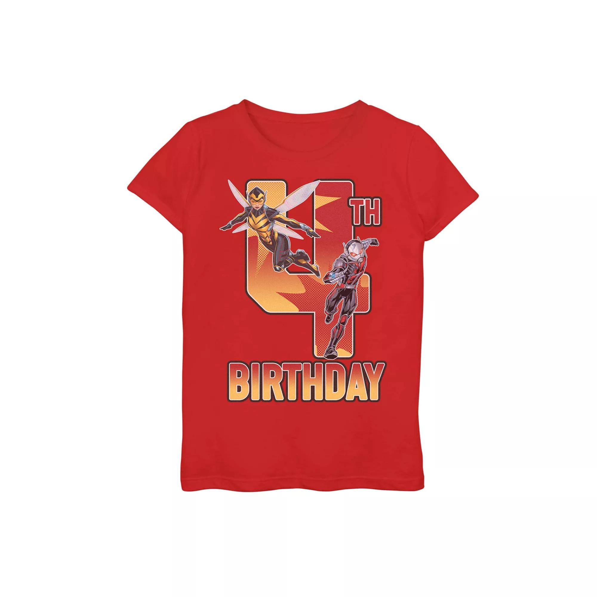 Girls 7-16 Marvel Wasp & Ant-Man 4th Birthday Tee, Girl's, Size: Medium, Red Product Image