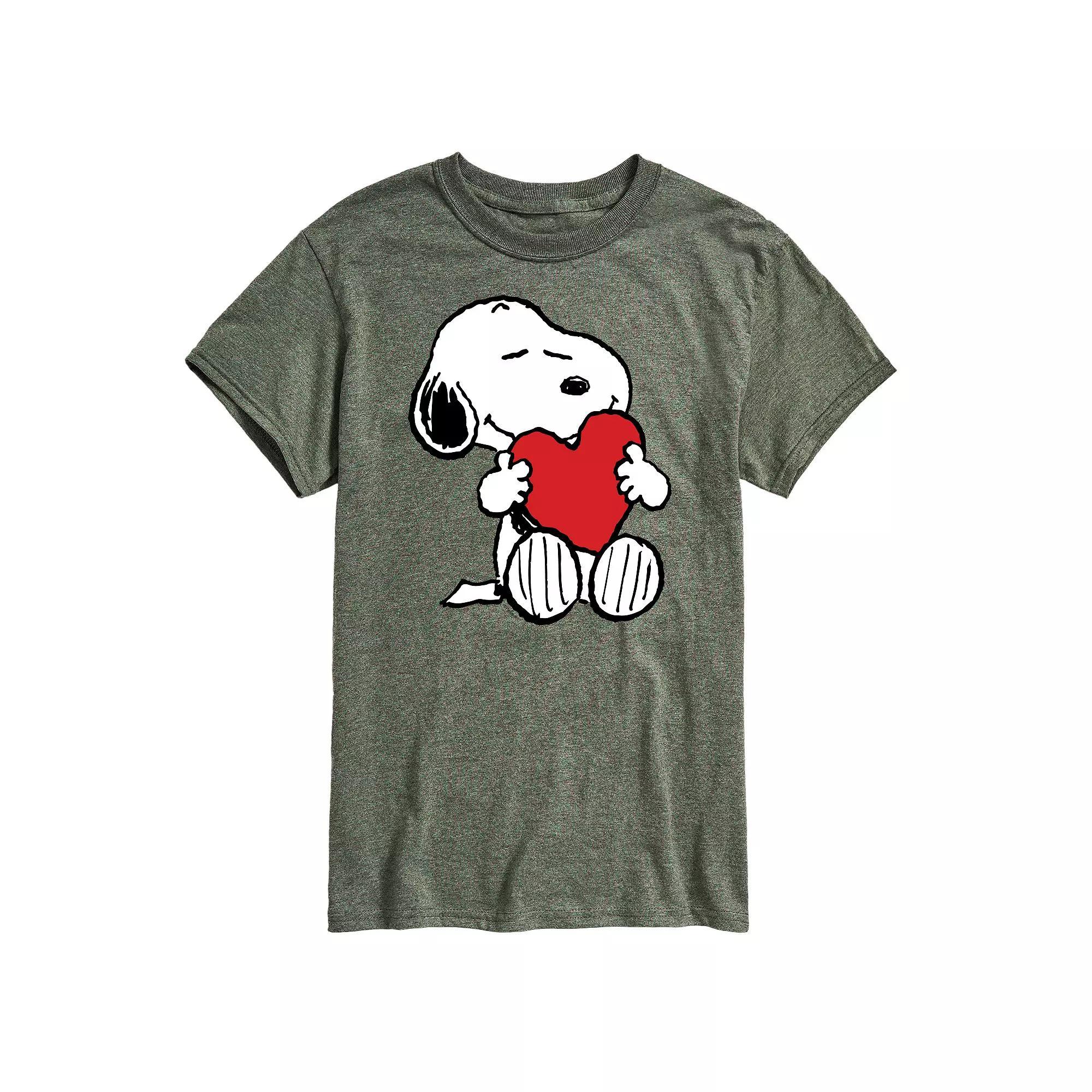 Men's Peanuts Valentine's Hugging Tee, Size: Medium, Gray Product Image